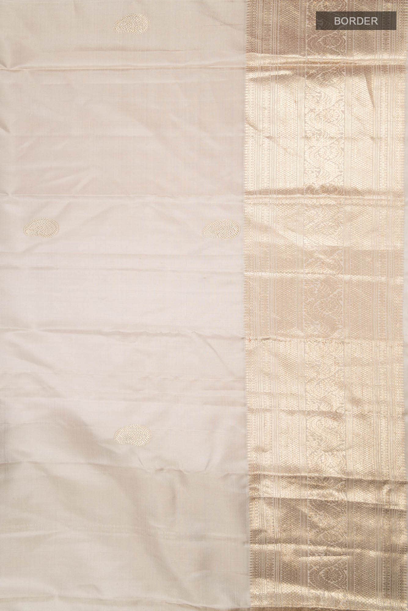 Beige Kanchipuram Silk Saree