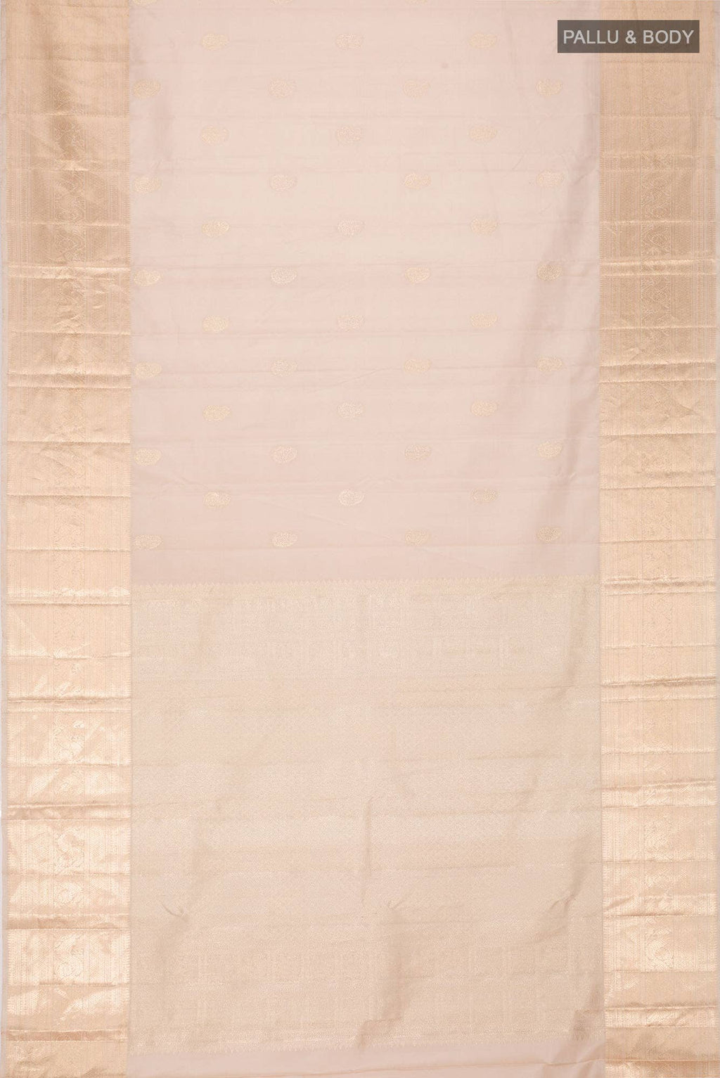 Beige Kanchipuram Silk Saree
