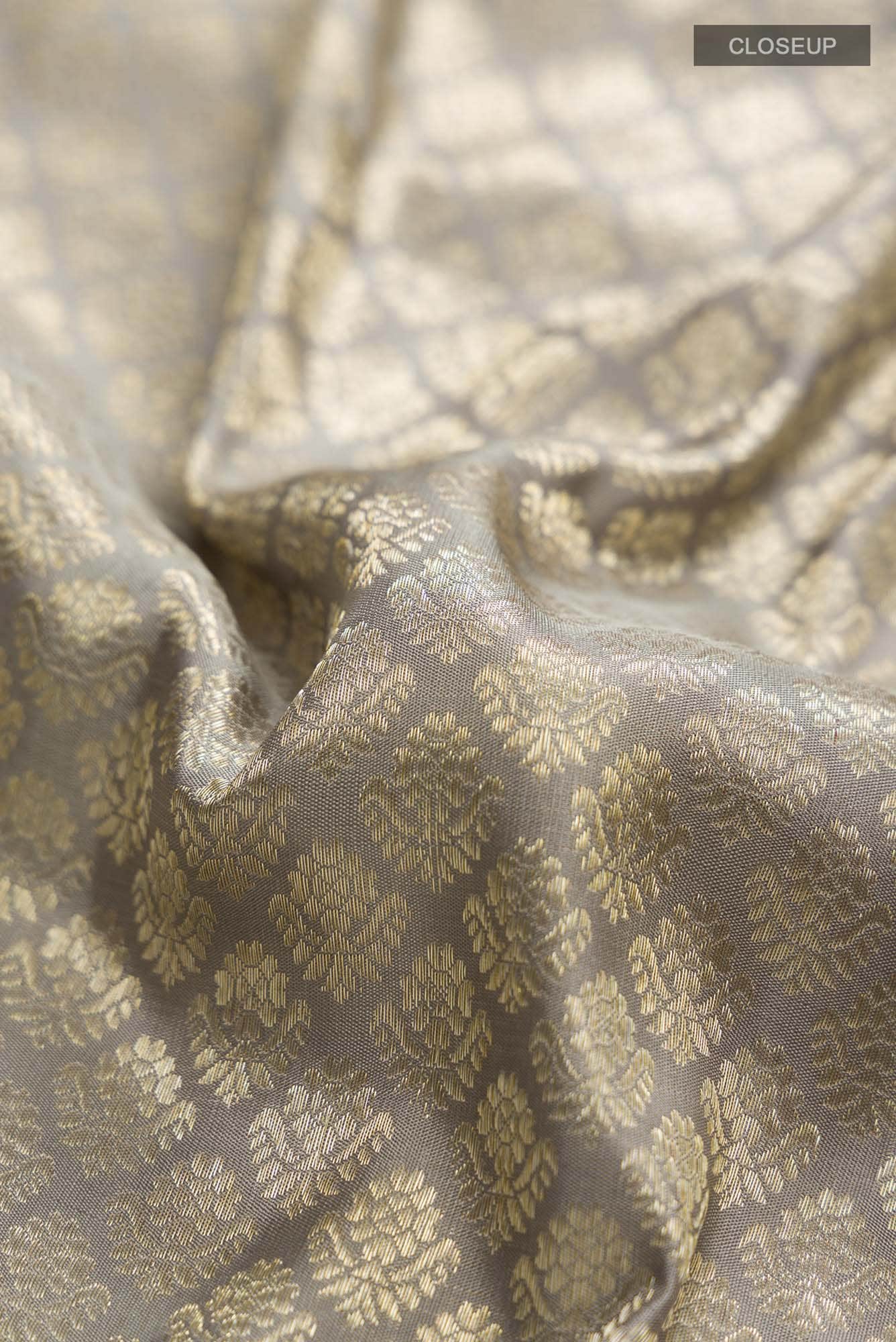 Grey Kanchipuram Silk Saree
