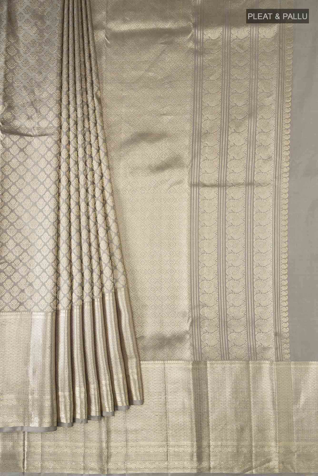 Grey Kanchipuram Silk Saree