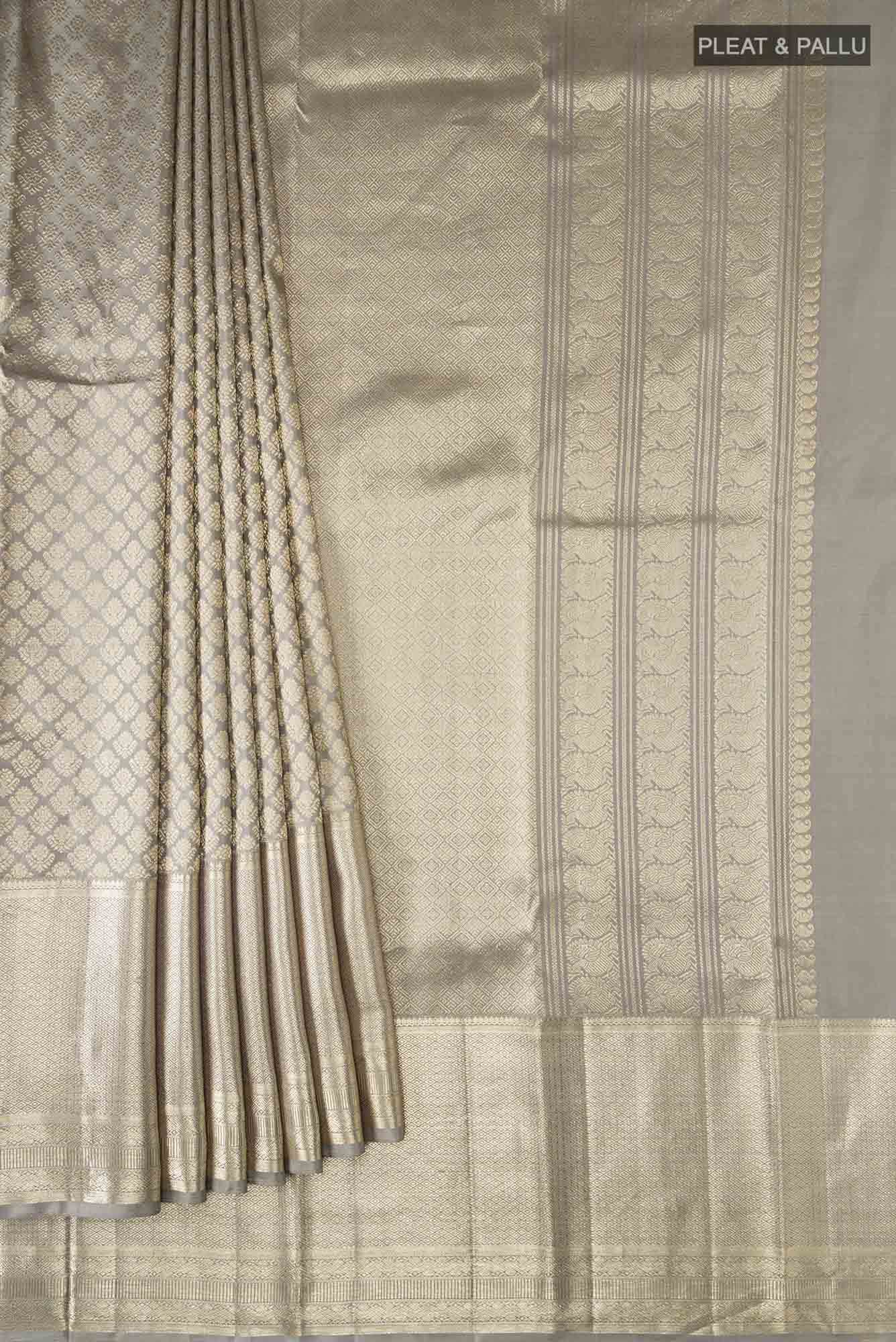 Grey Kanchipuram Silk Saree
