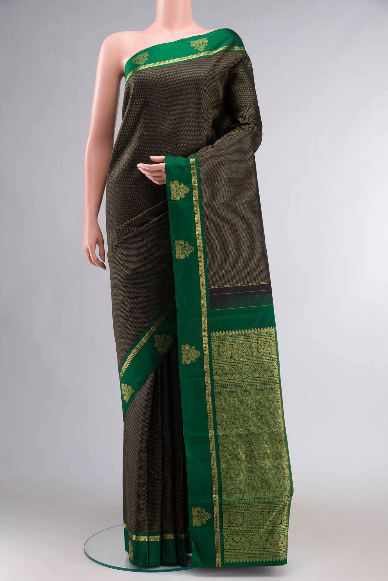 Black Kanchipuram Silk Saree
