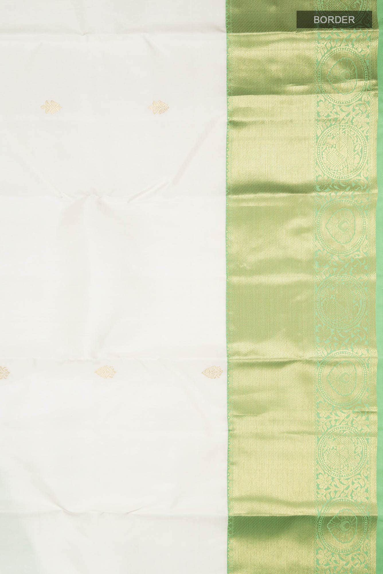 Off White Kanchipuram Silk Saree