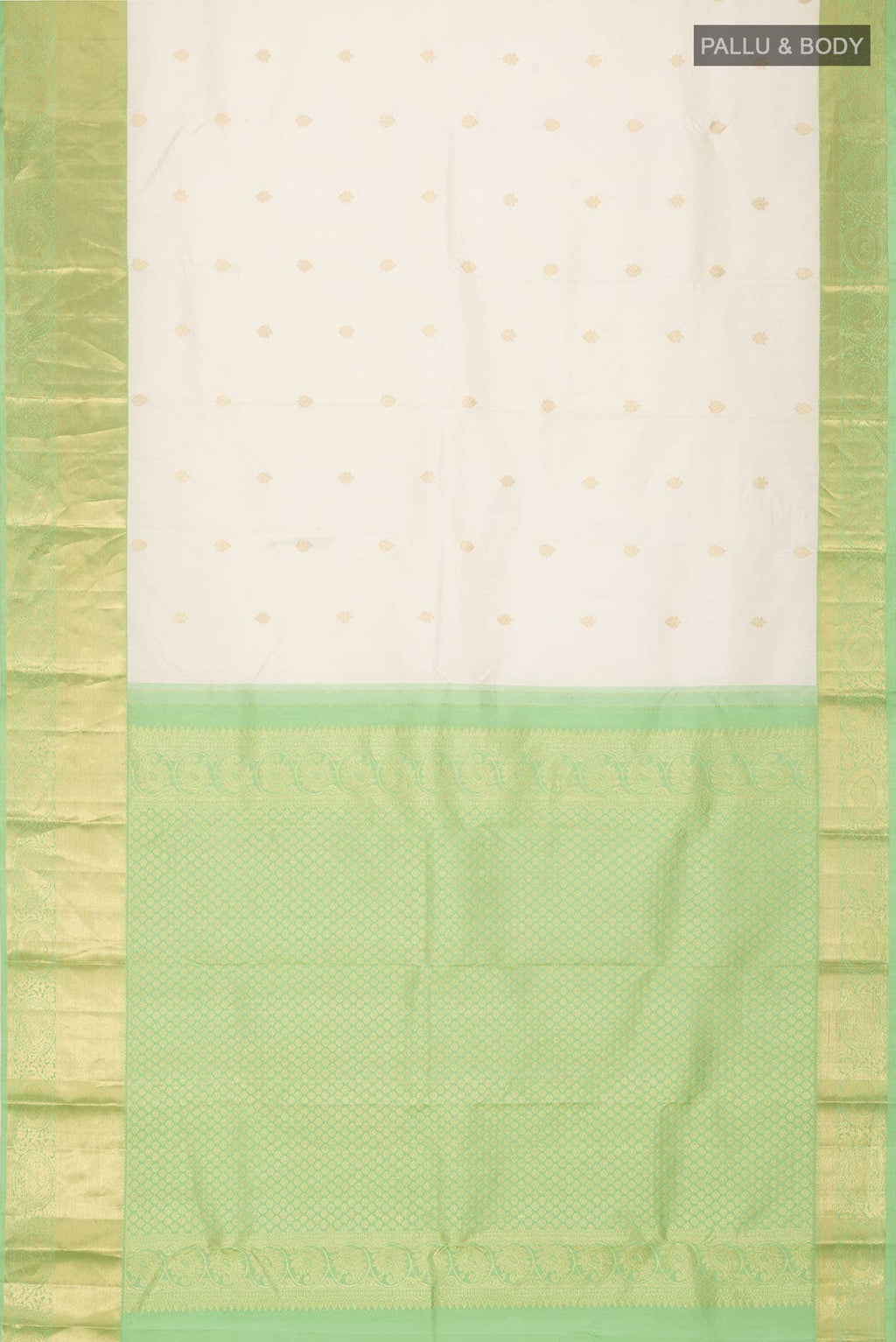 Off White Kanchipuram Silk Saree