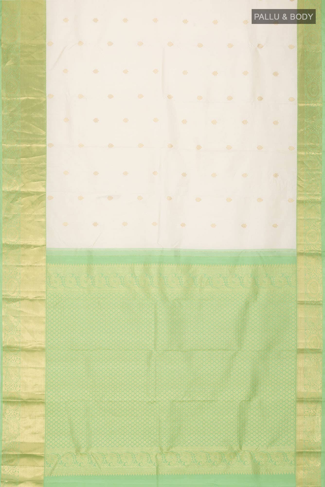 Off White Kanchipuram Silk Saree