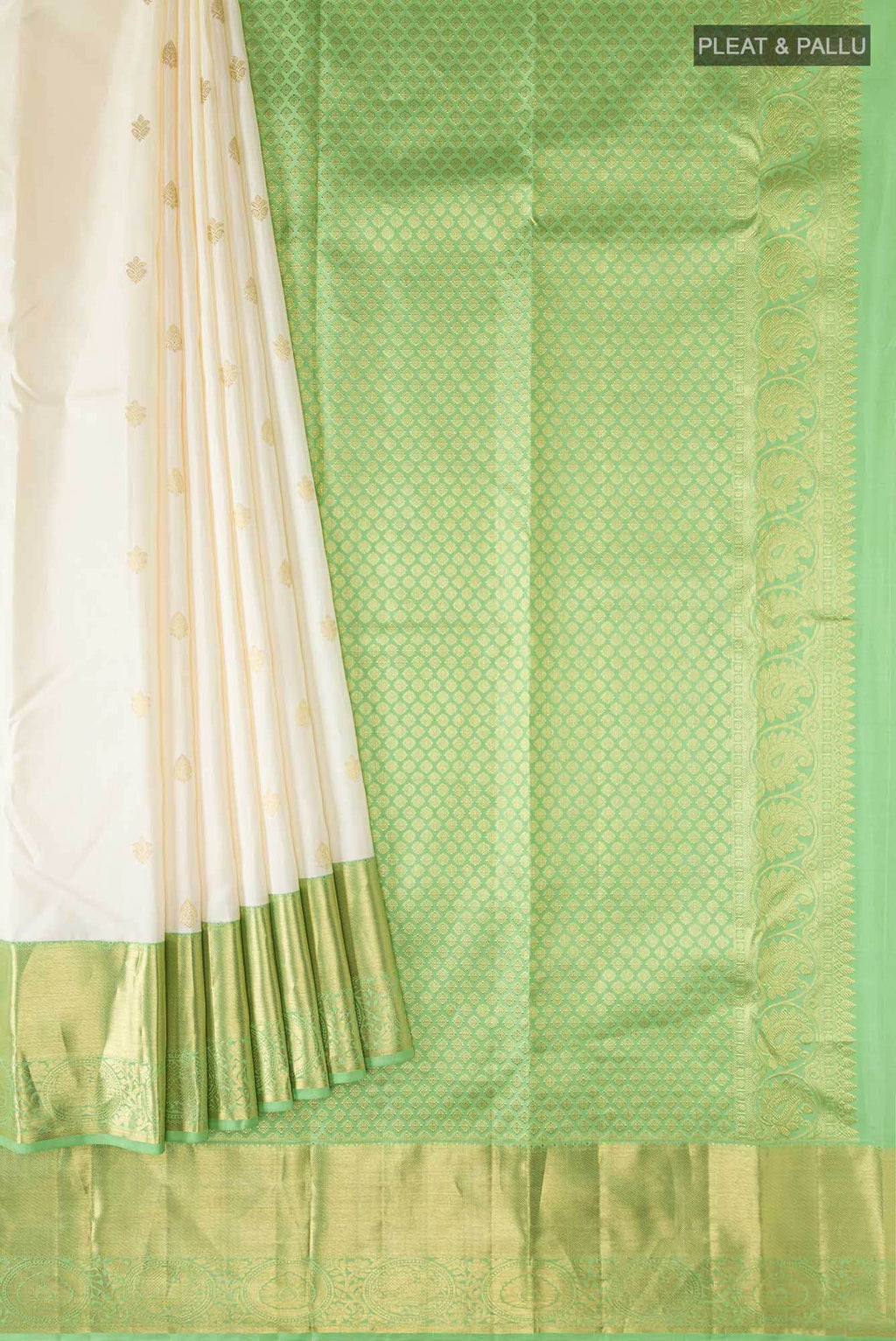 Off White Kanchipuram Silk Saree