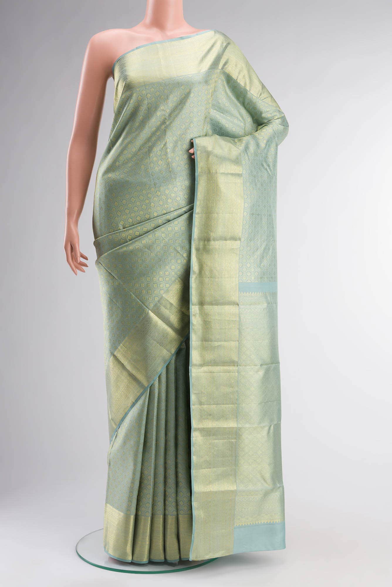Light Blue Kanchipuram Silk Saree