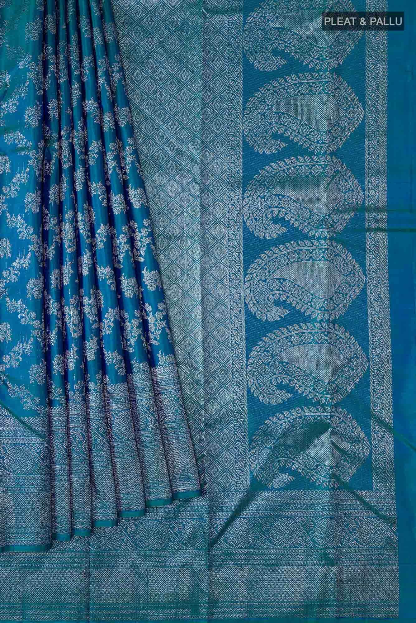 Blue Kanchipuram Silk Saree