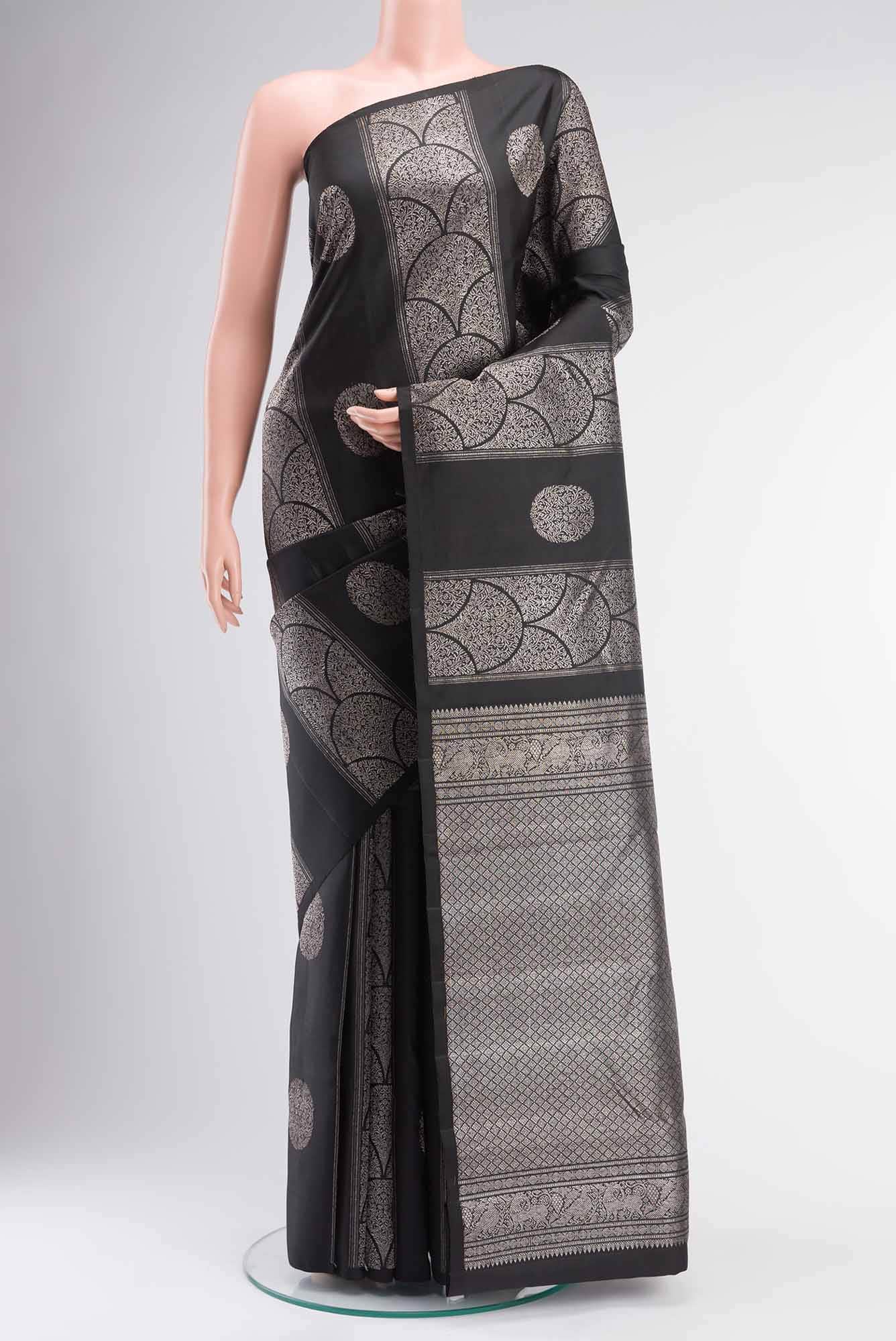 Black Kanchipuram Silk Saree