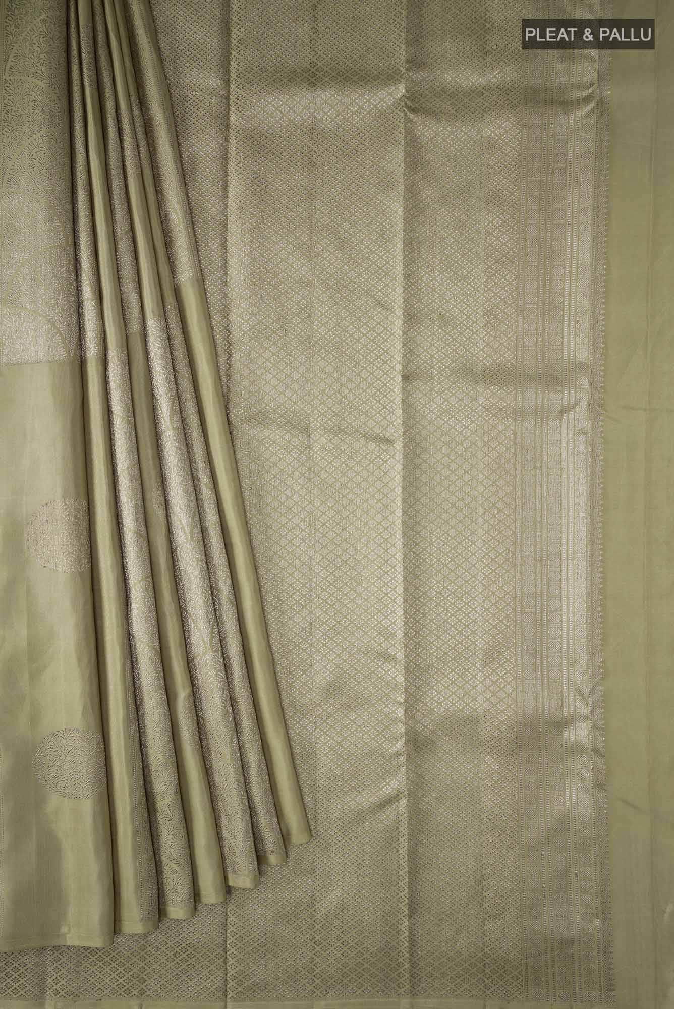 Beige Kanchipuram Silk Saree
