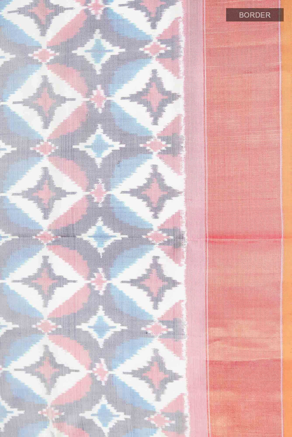 Cream Pochampally Silk Saree