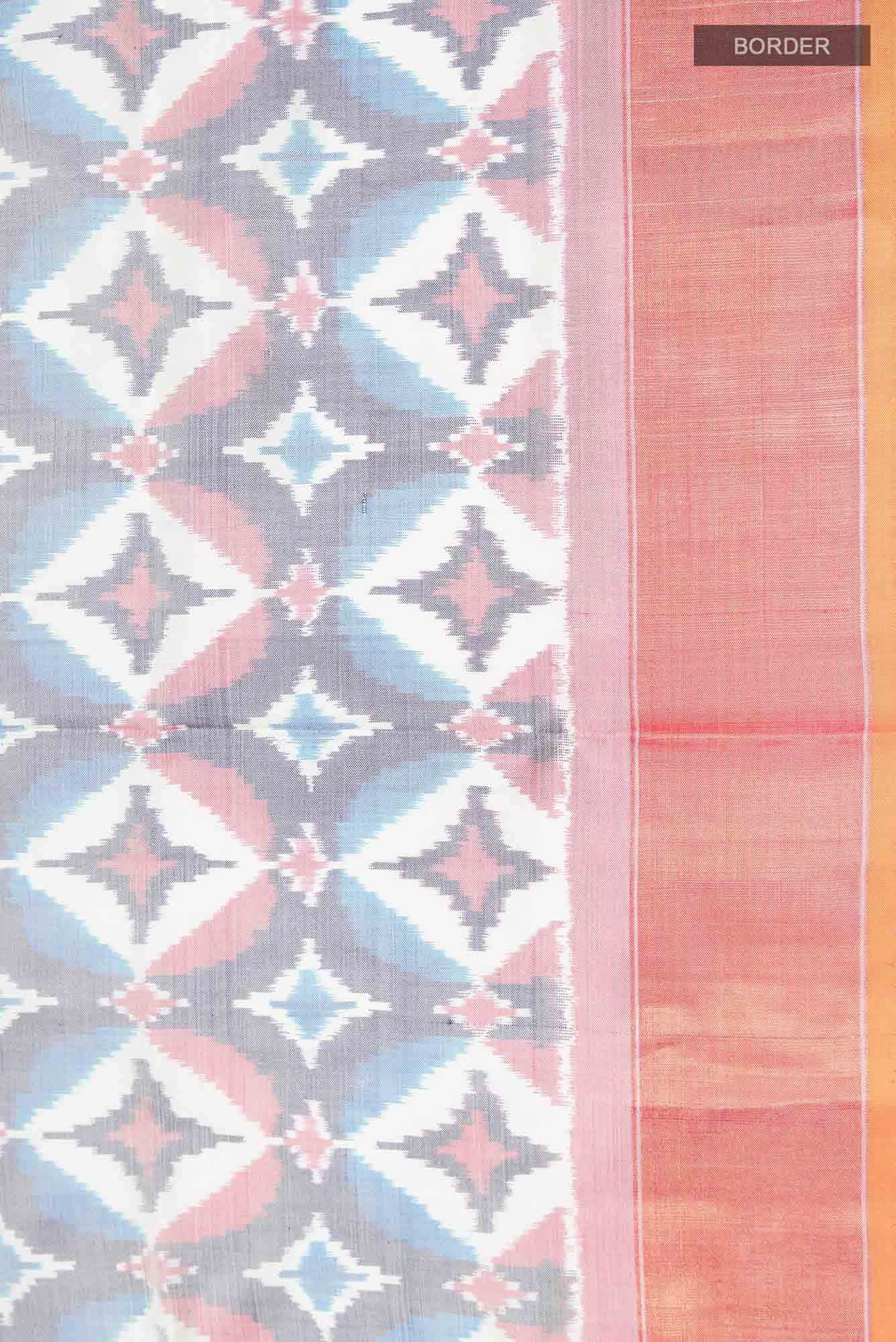 Cream Pochampally Silk Saree