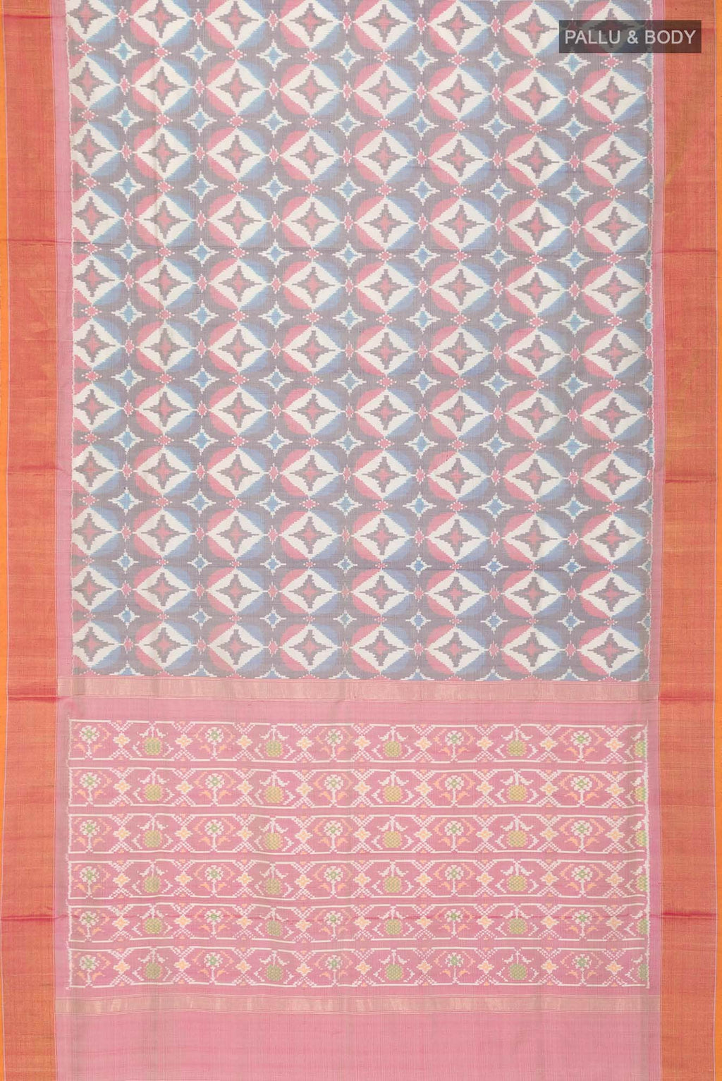 Cream Pochampally Silk Saree