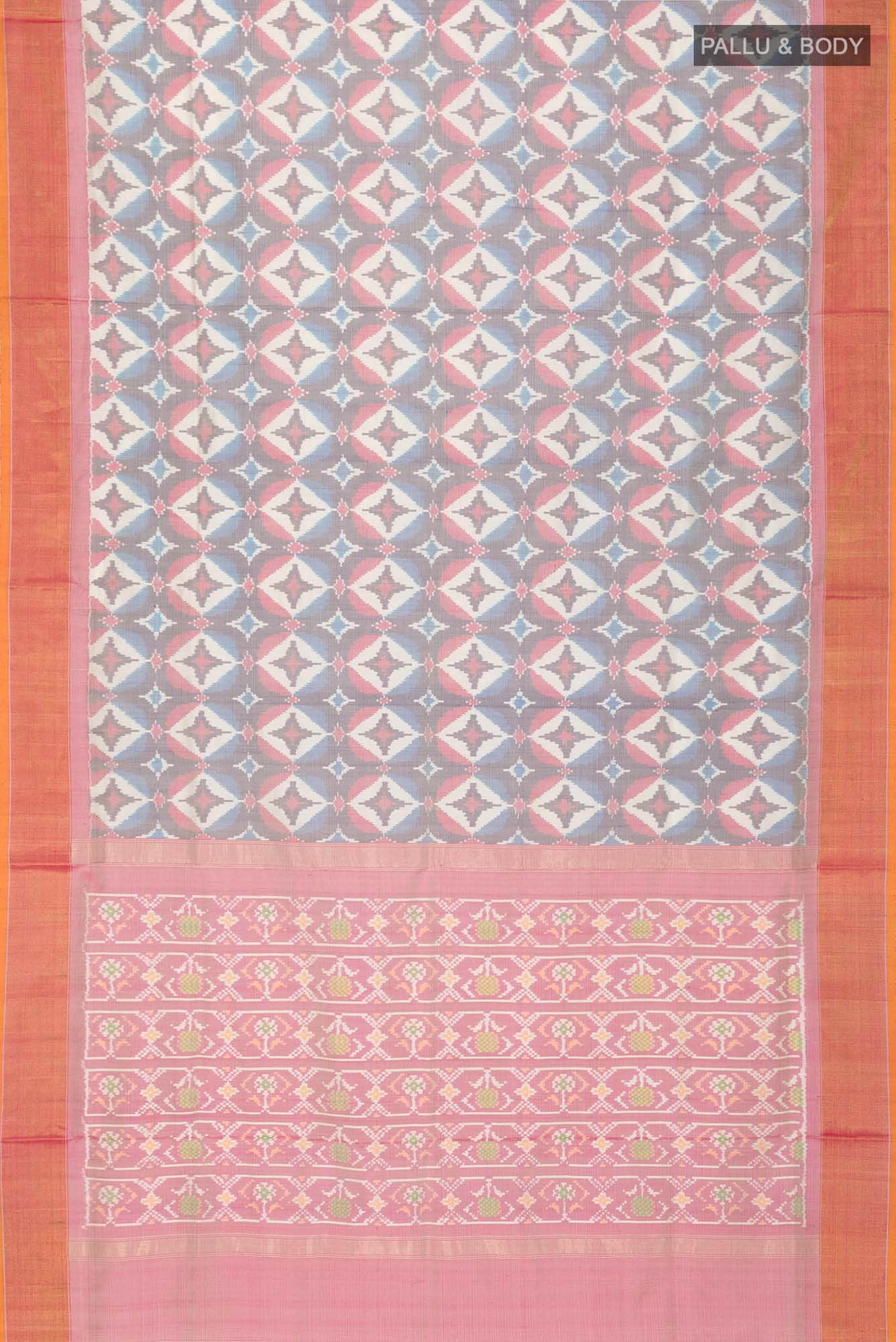Cream Pochampally Silk Saree