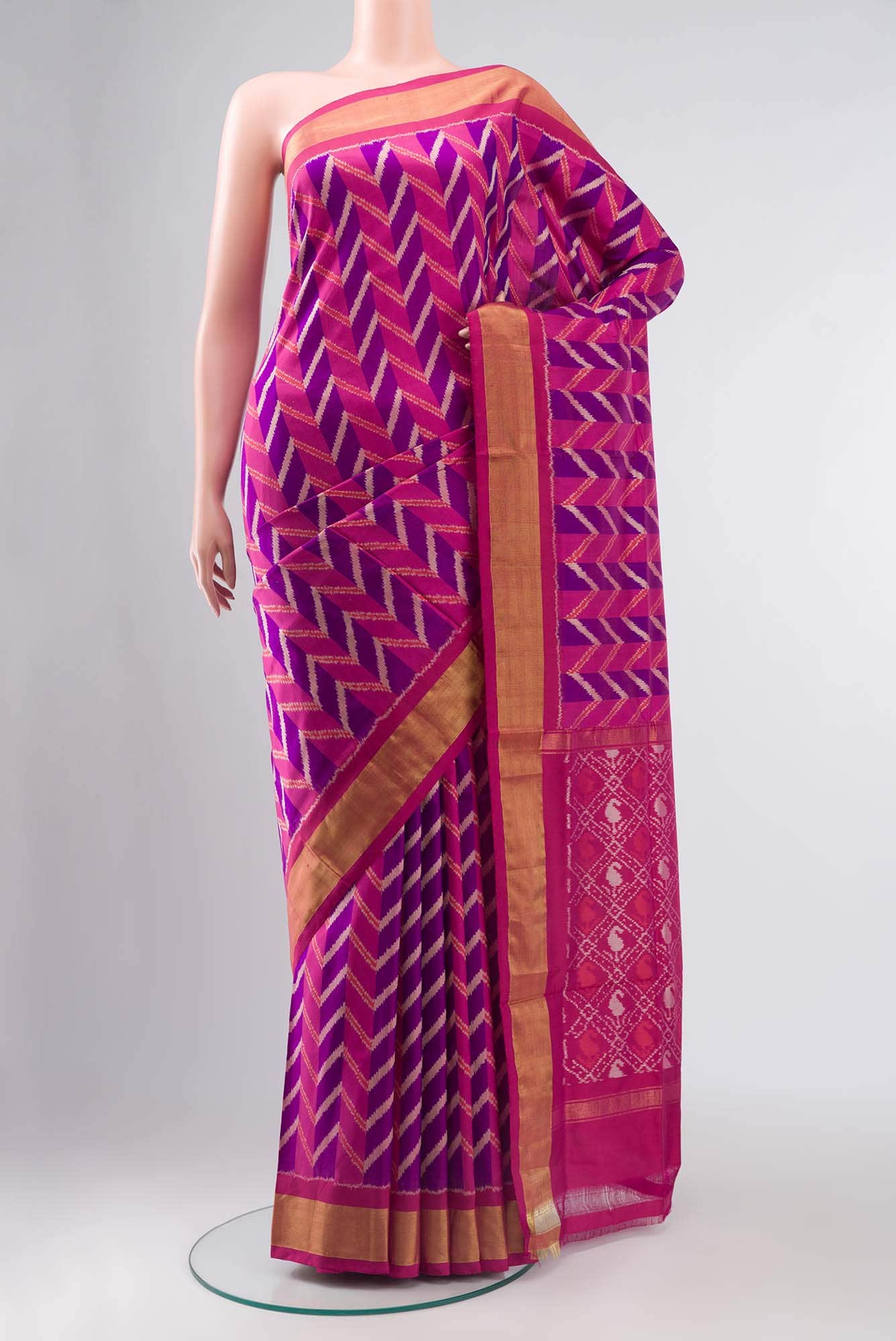Pink Pochampally Silk Saree