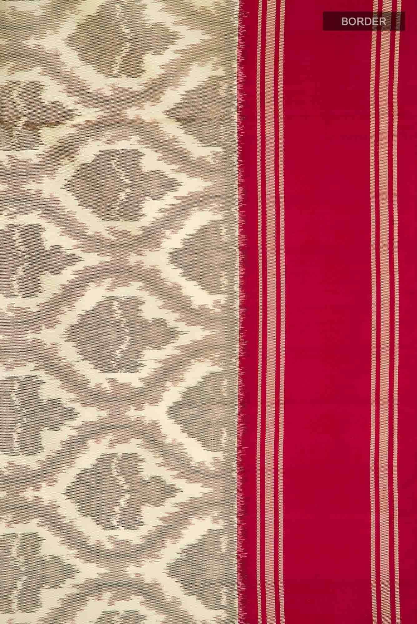 Beige Pochampally Silk Saree