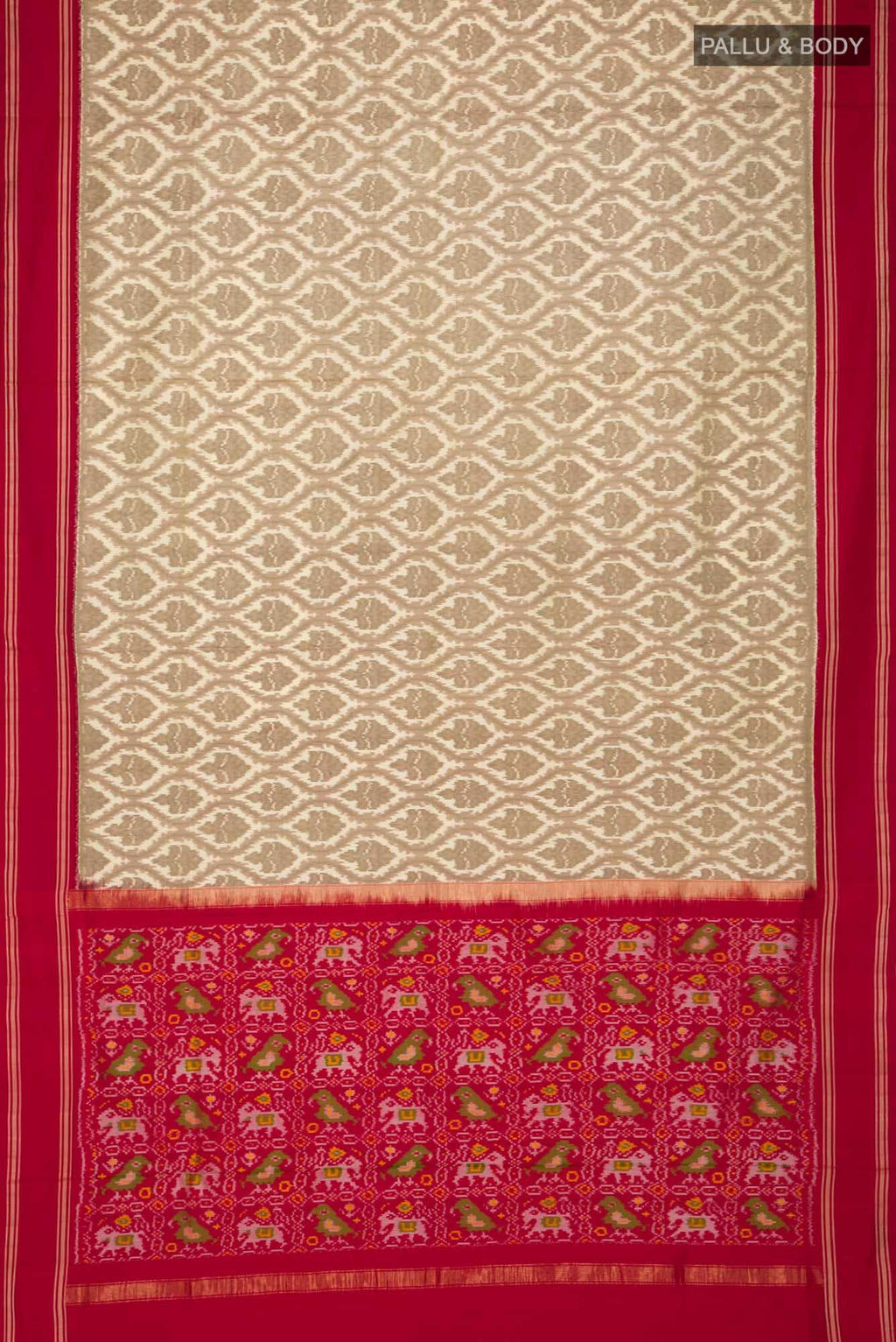 Beige Pochampally Silk Saree