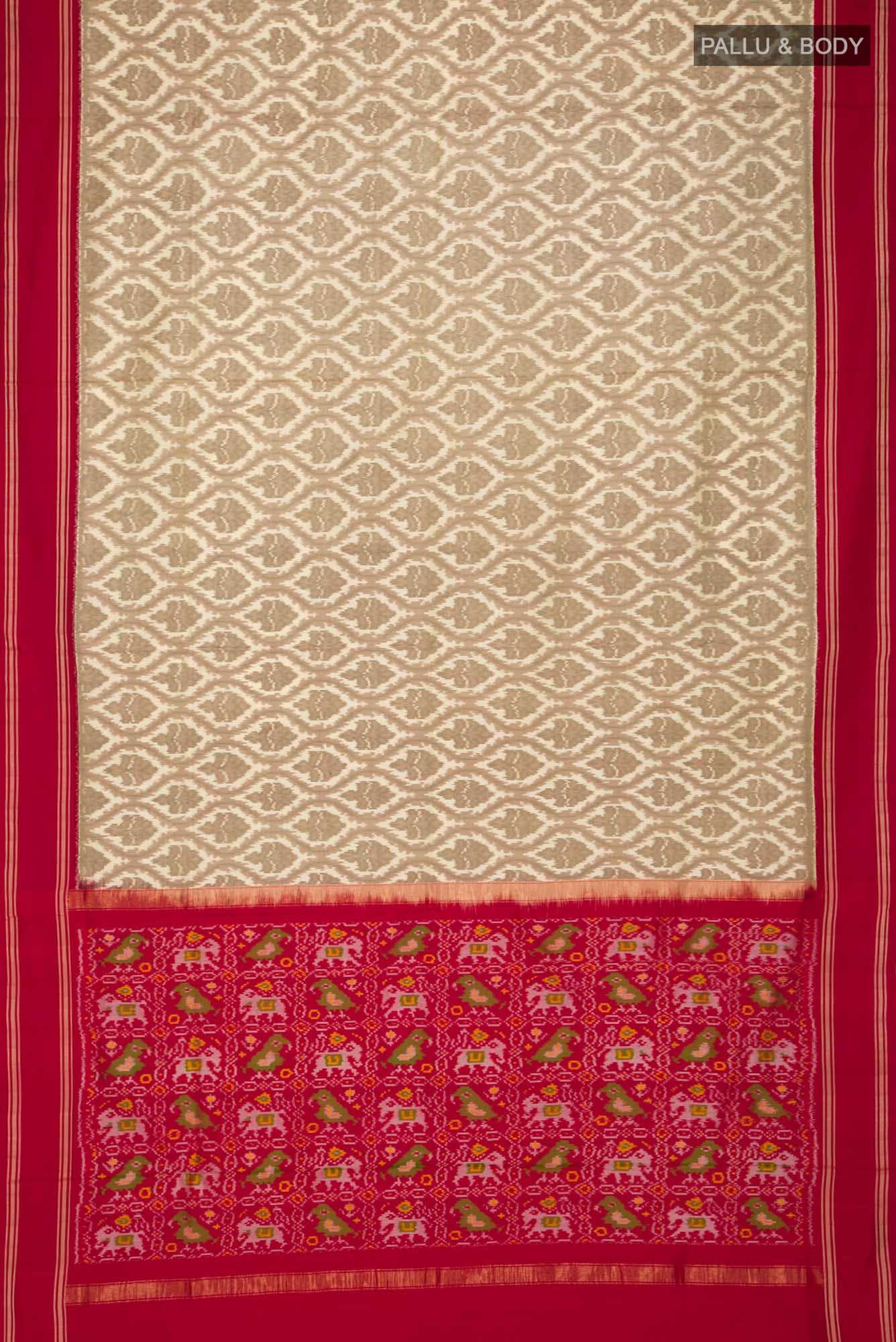 Beige Pochampally Silk Saree