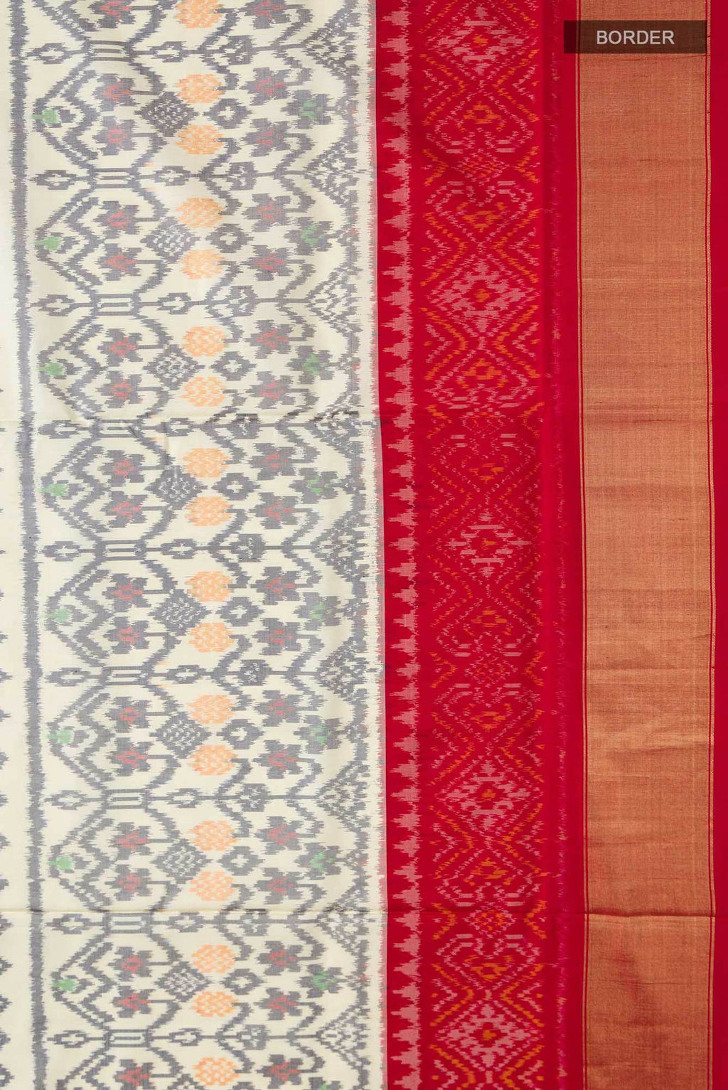 Cream Pochampally Silk Saree