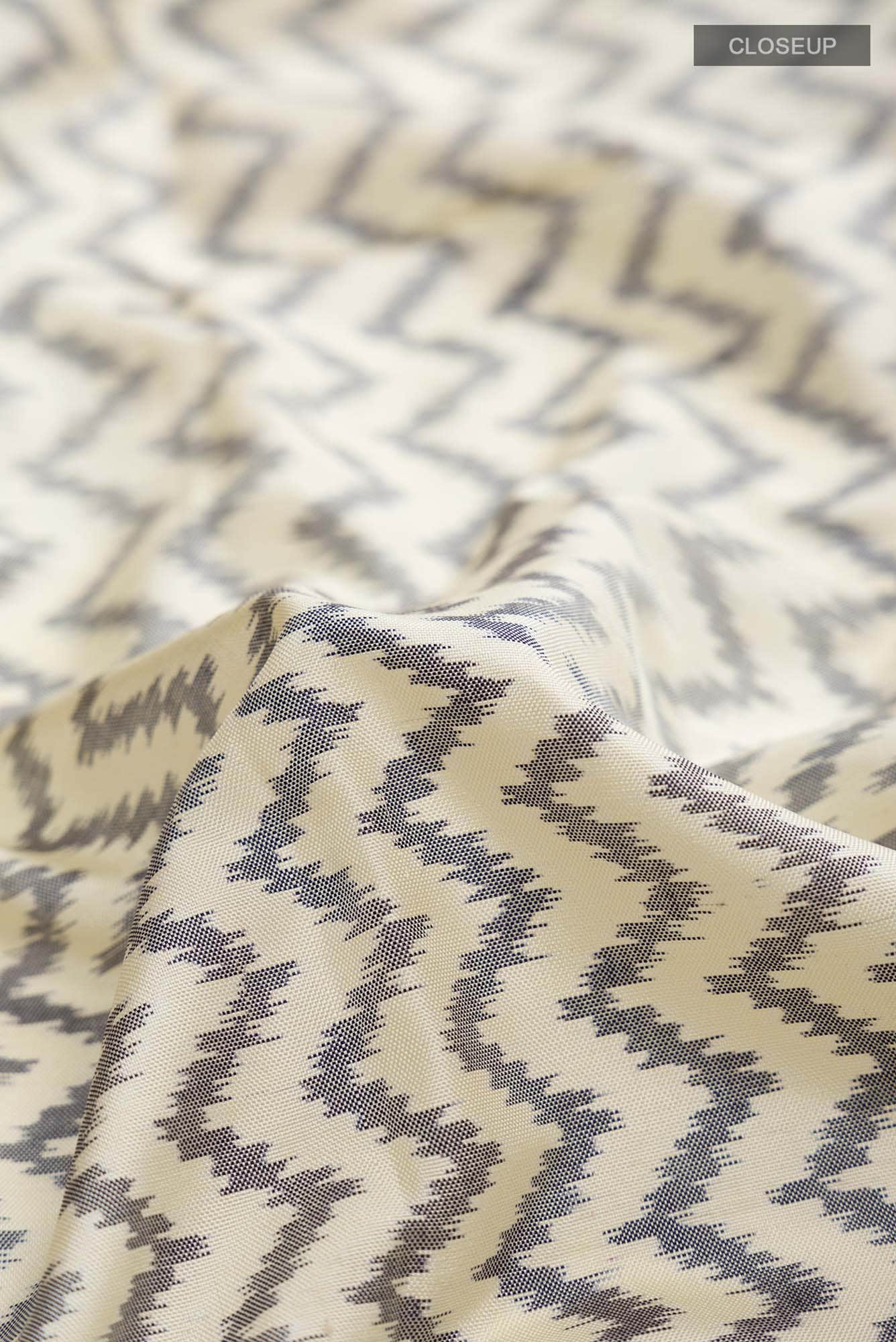 Cream Pochampally Silk Saree
