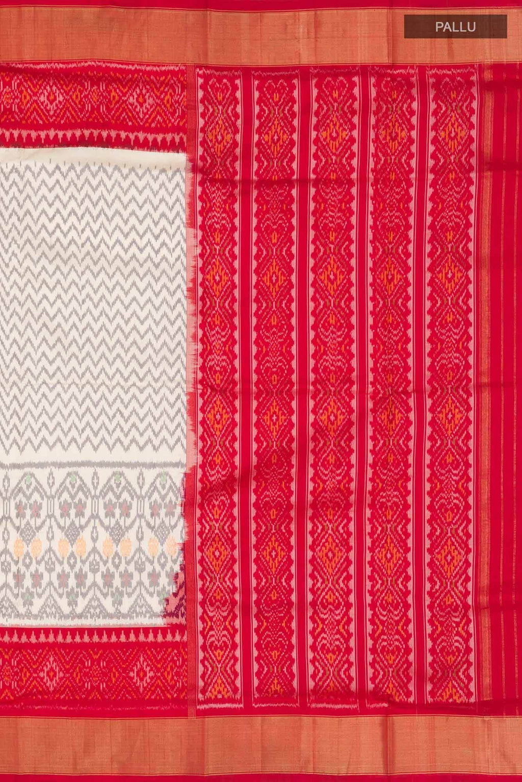 Cream Pochampally Silk Saree