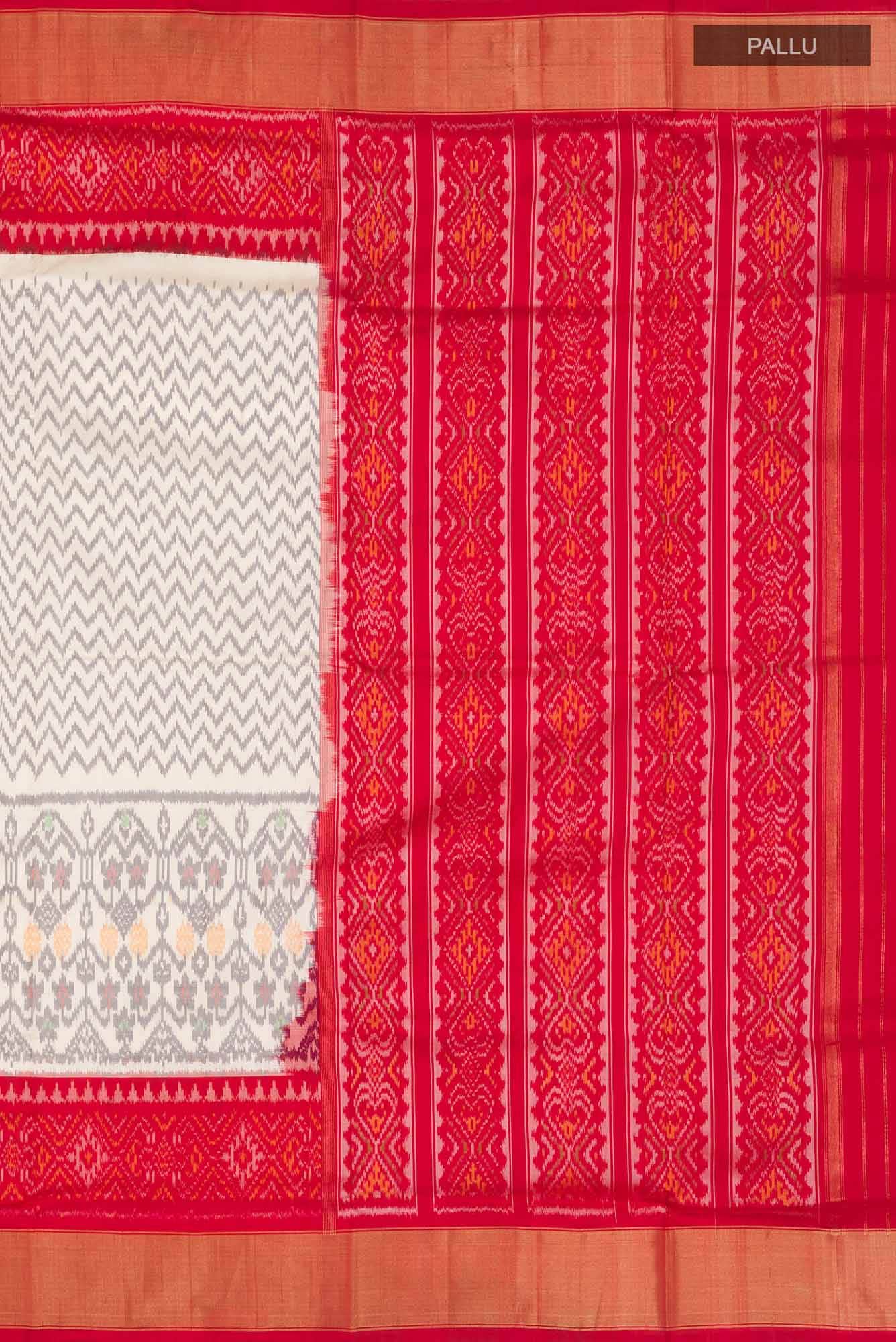 Cream Pochampally Silk Saree
