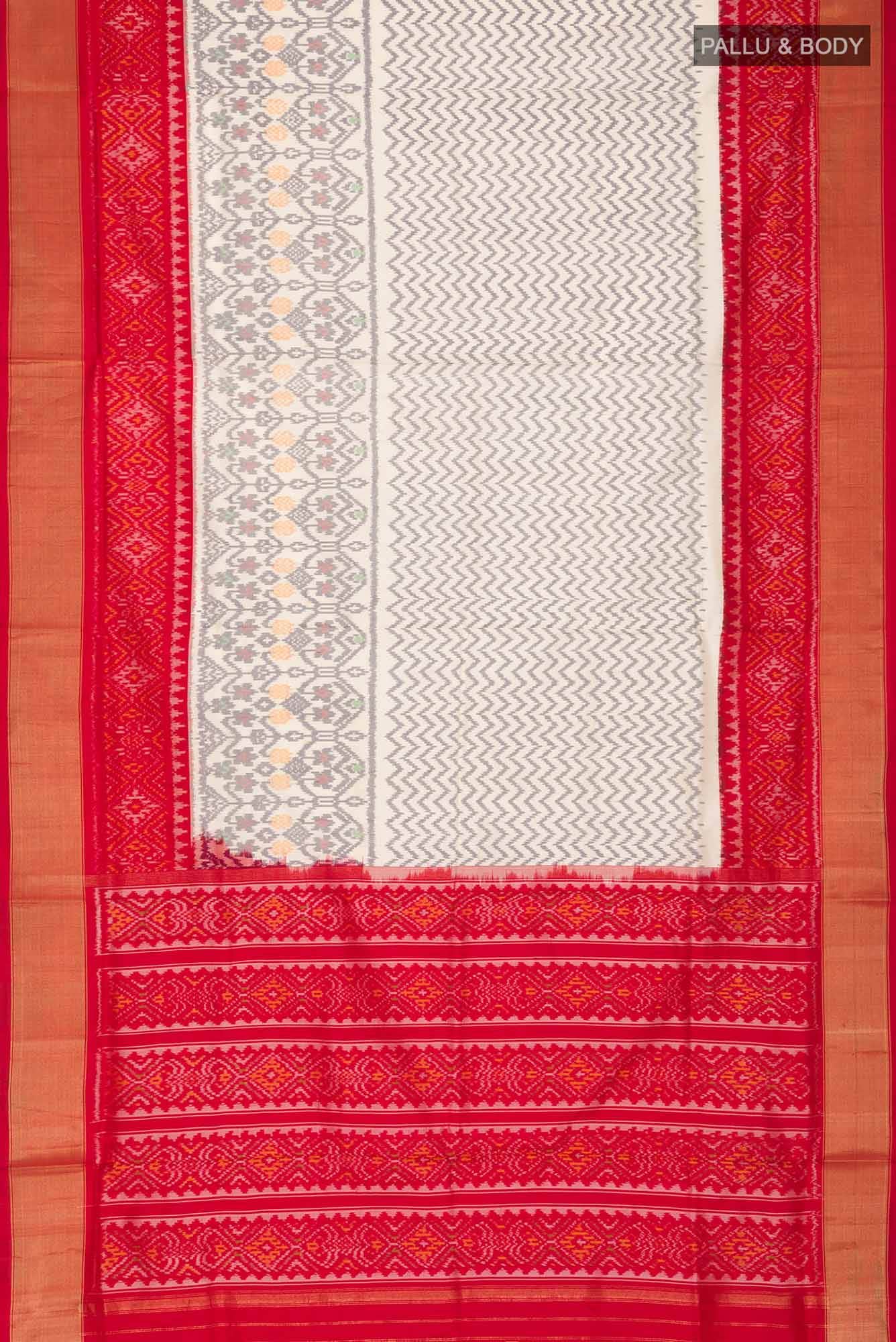 Cream Pochampally Silk Saree