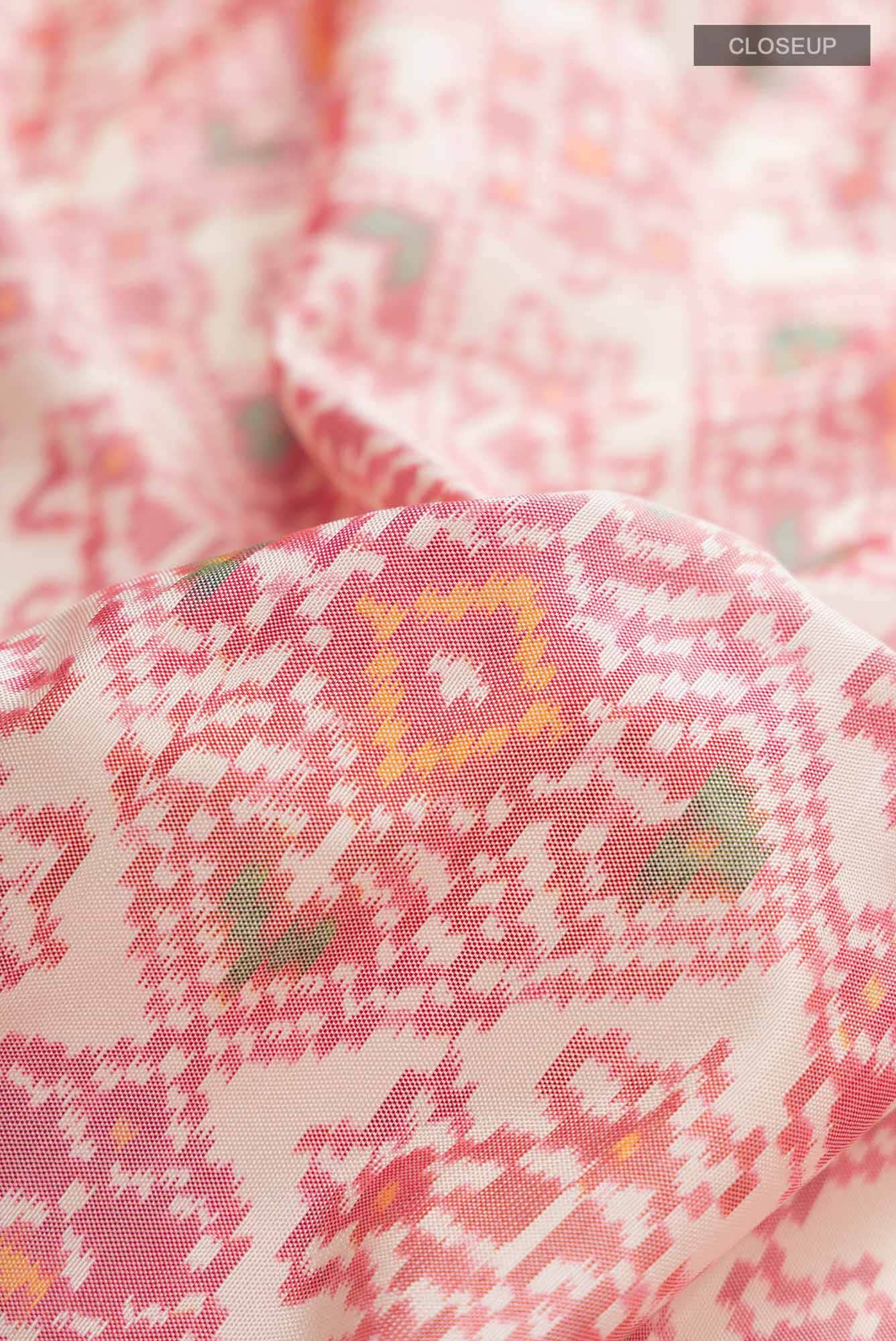 Cream Pochampally Silk Saree