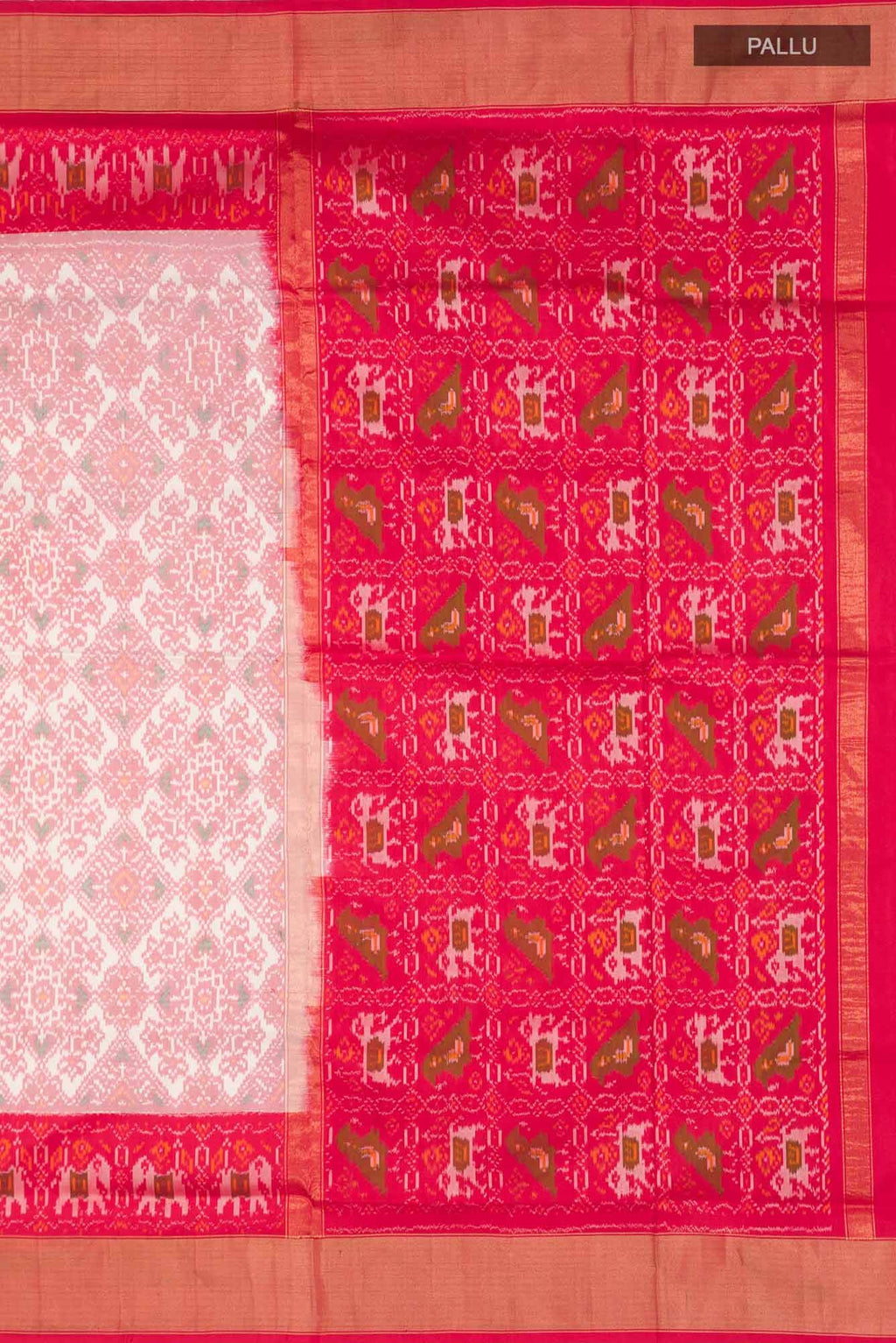 Cream Pochampally Silk Saree