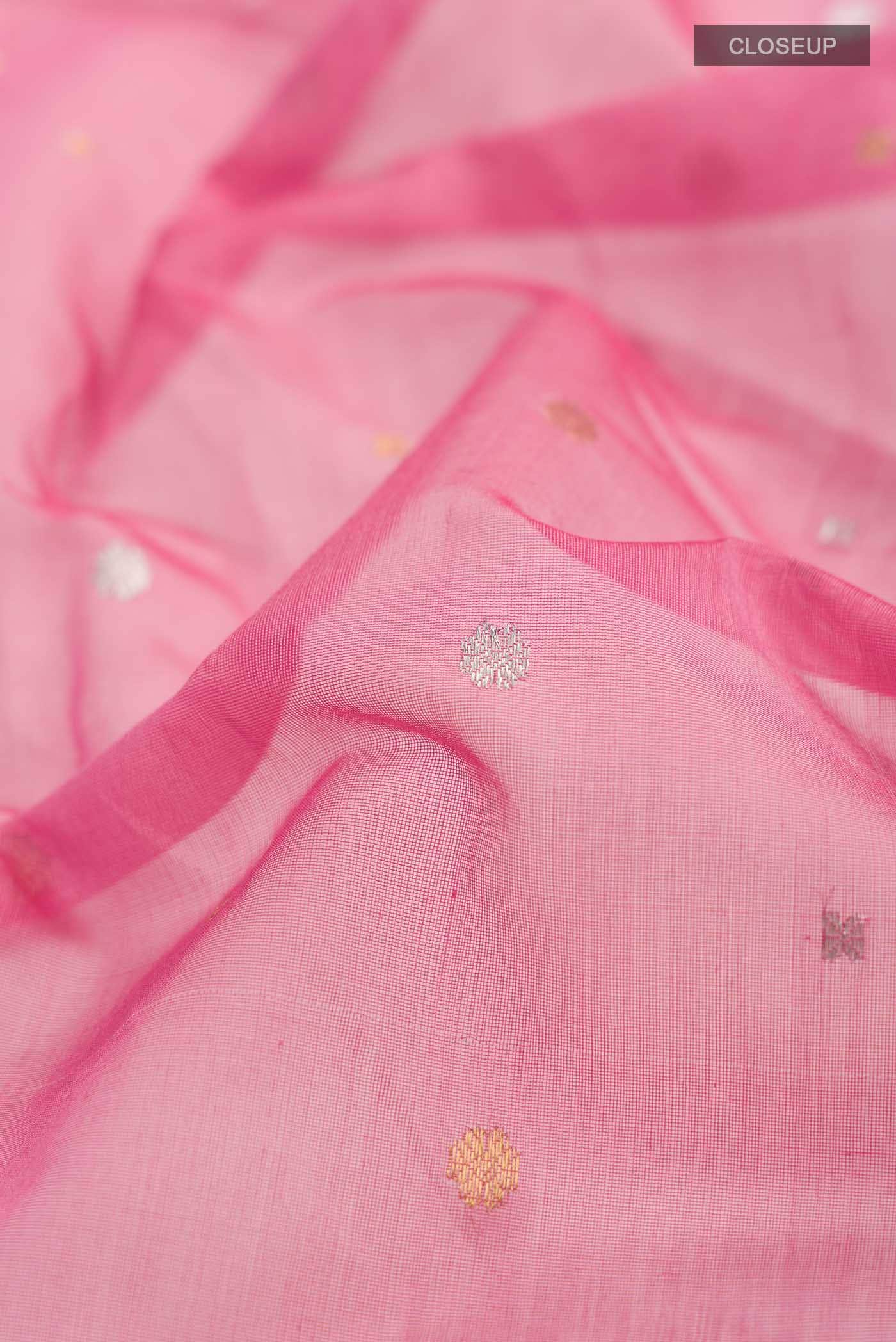 Pink Chanderi Silk Cotton Saree
