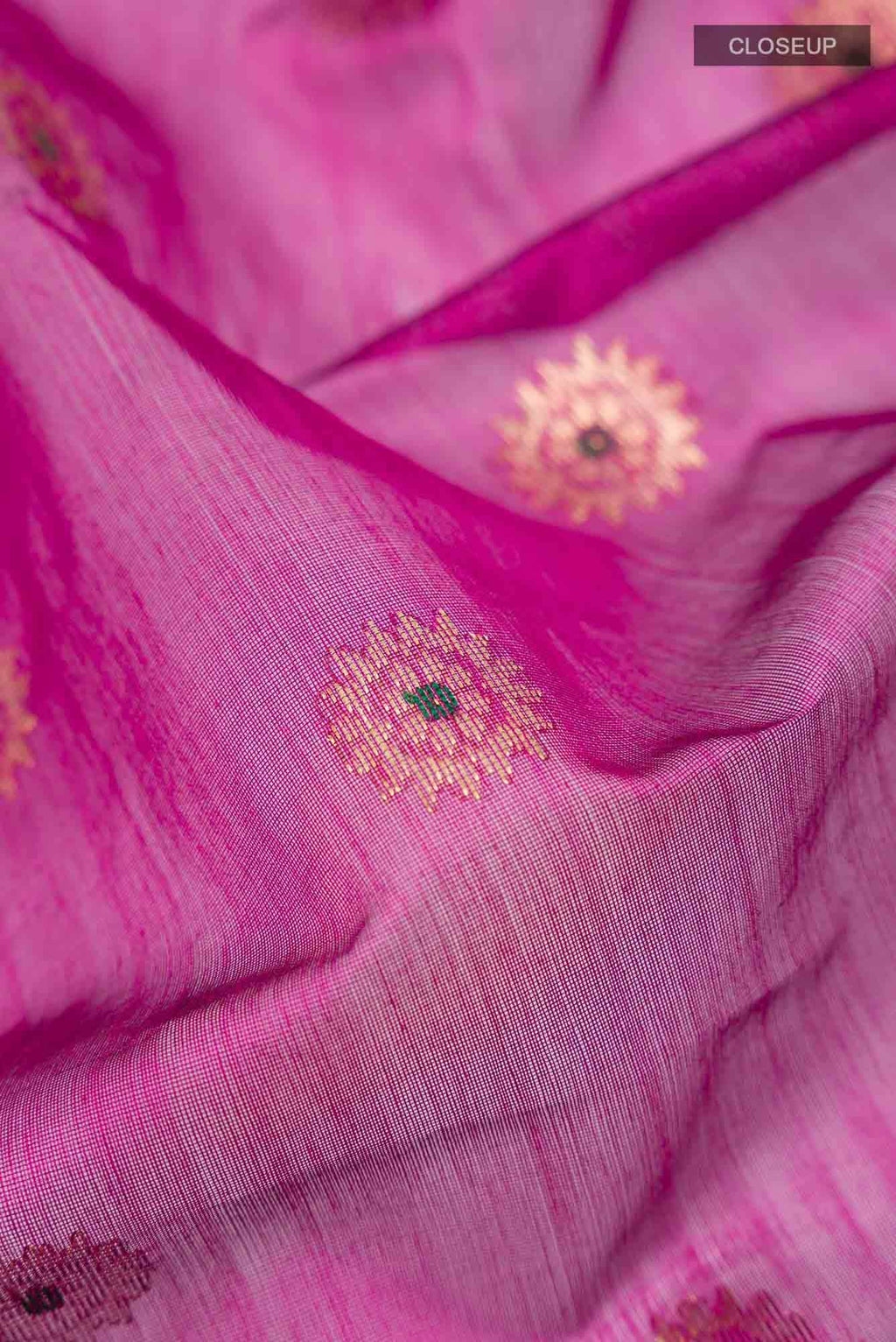 Magenta Chanderi Silk Cotton Saree