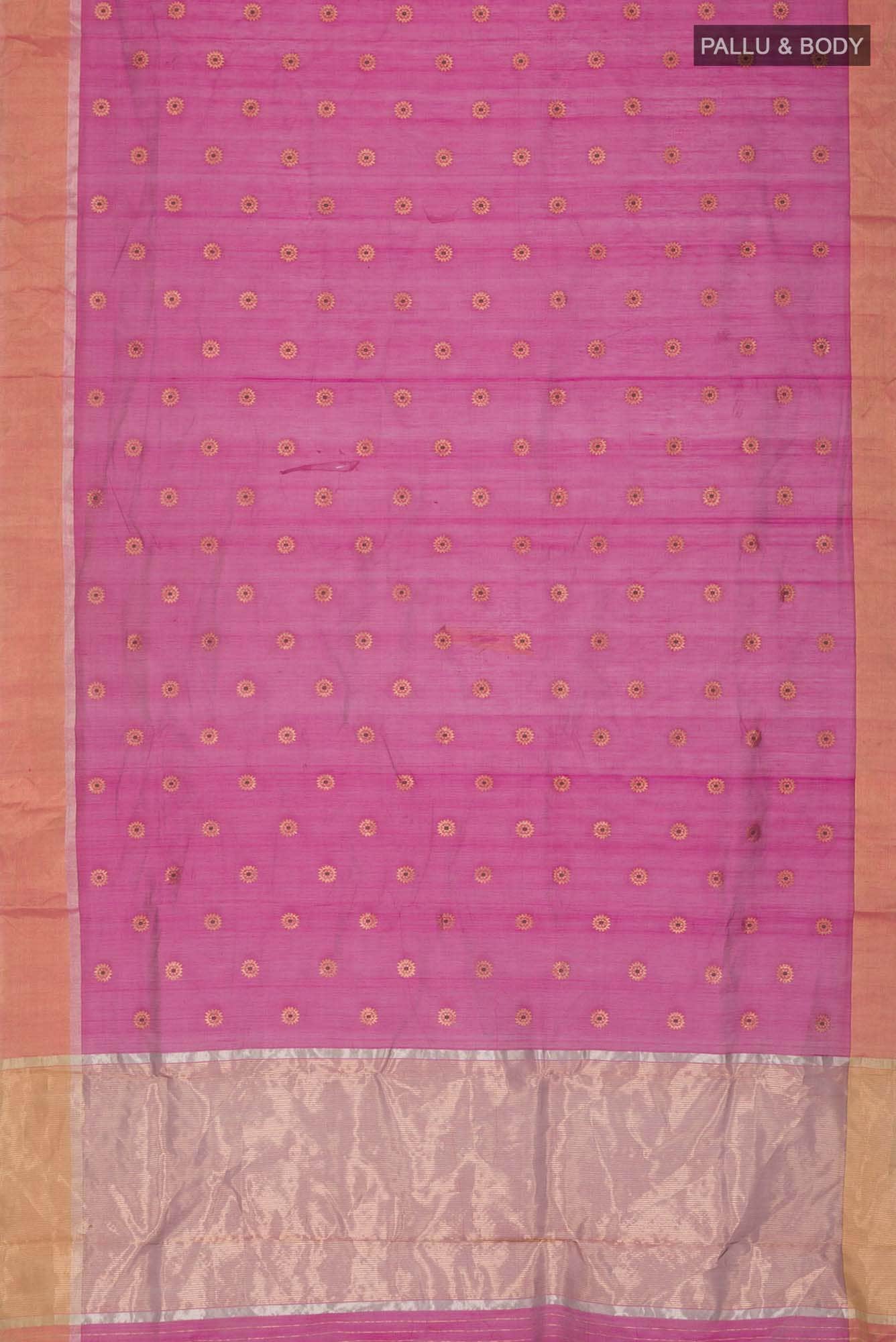 Magenta Chanderi Silk Cotton Saree