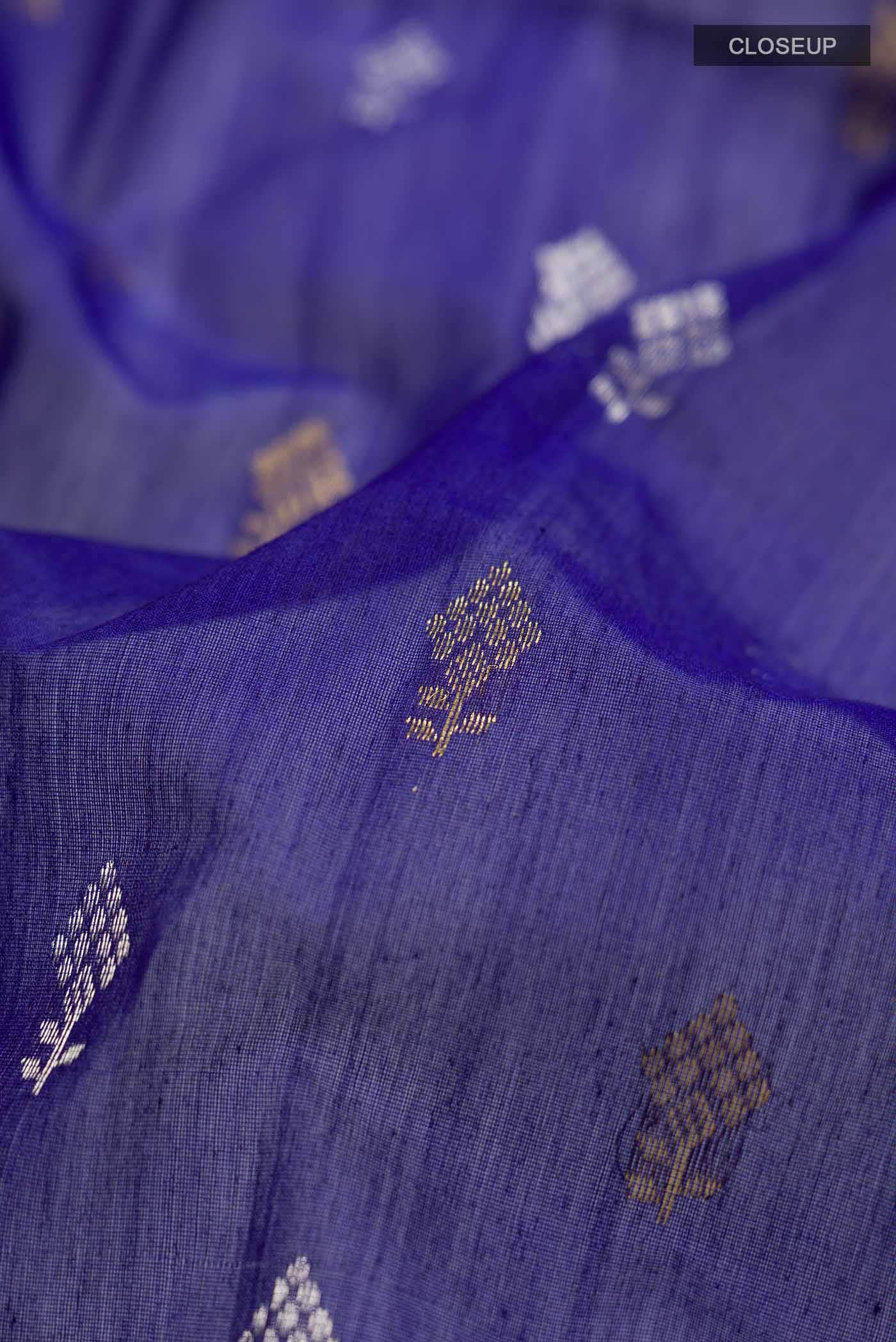Blue Chanderi Silk Cotton Saree