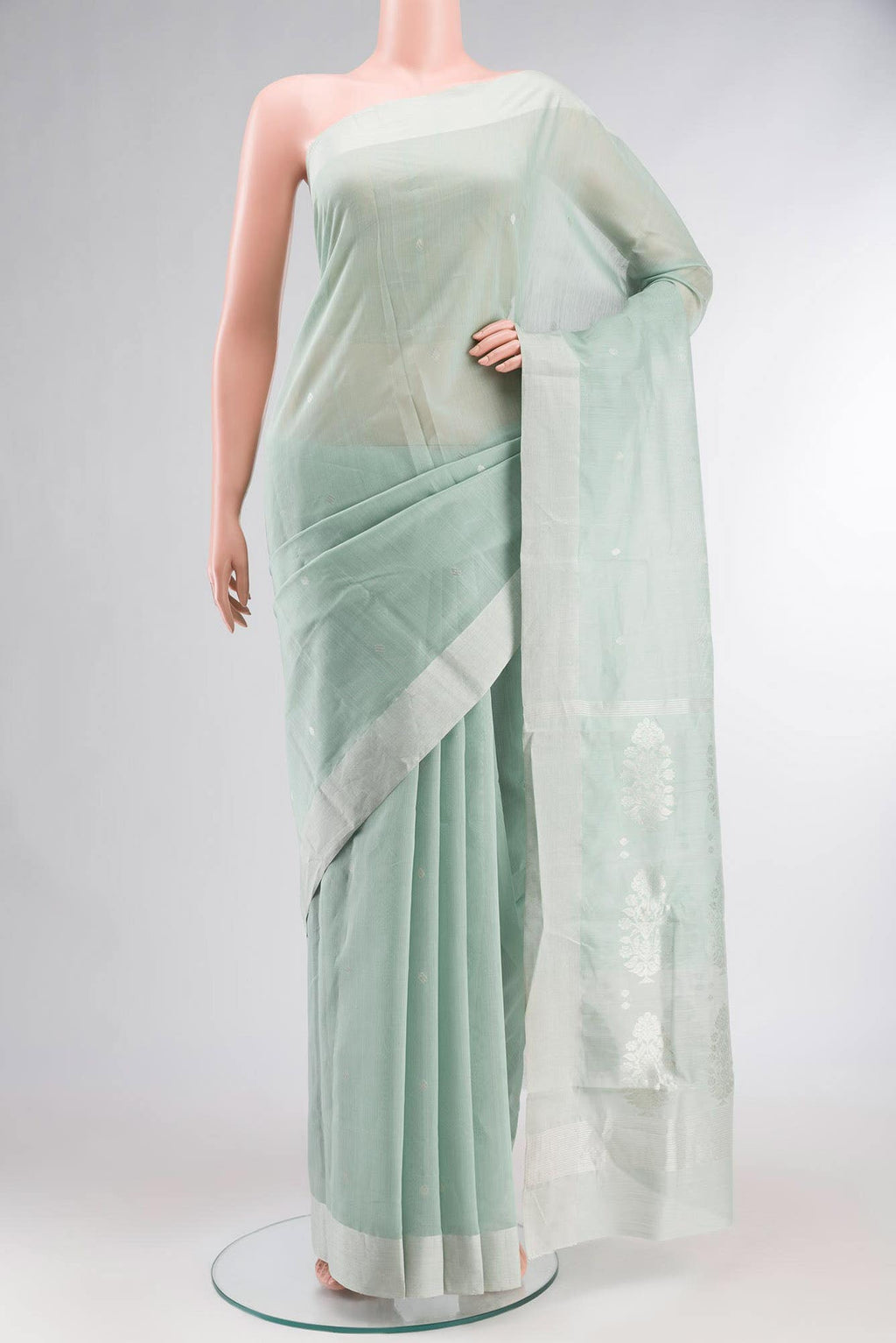 Green Chanderi Silk Cotton Saree