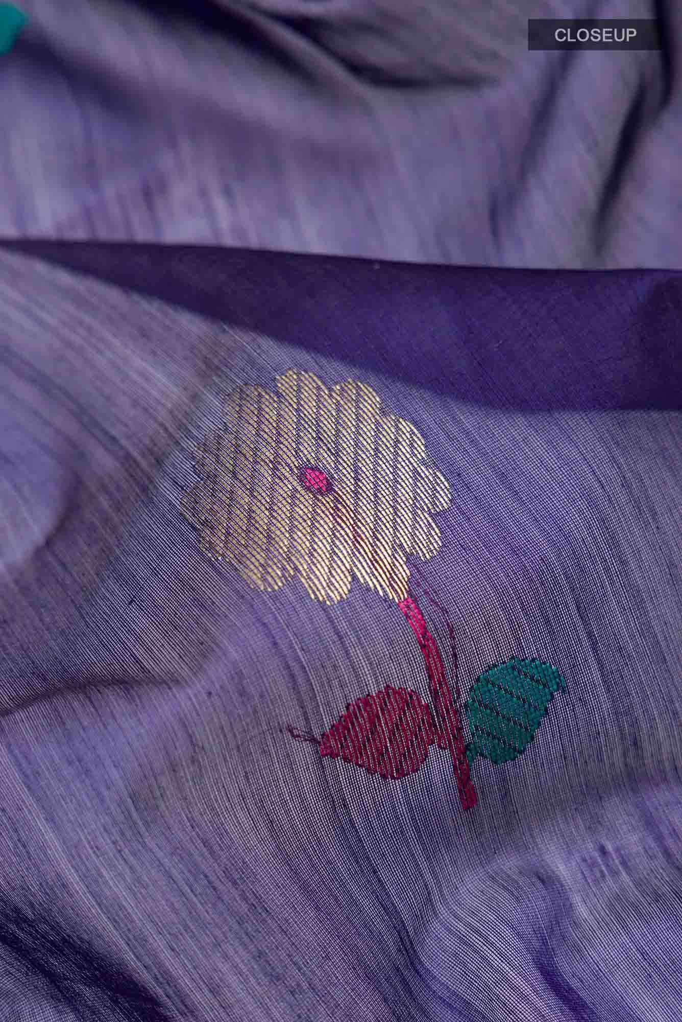 Blue Chanderi Silk Cotton Saree