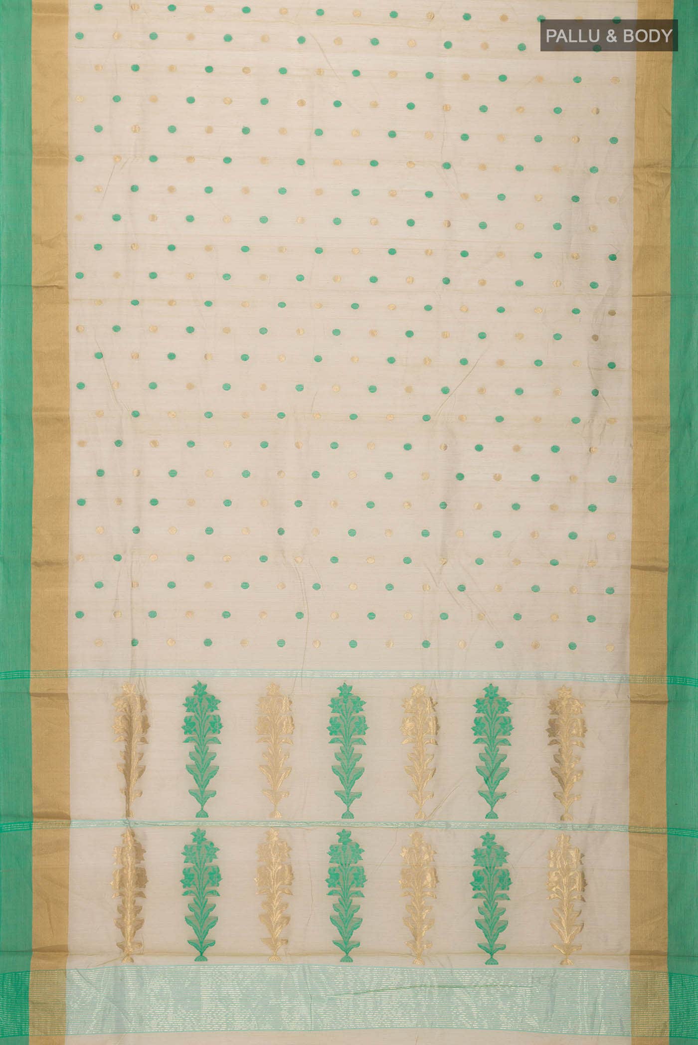 Beige Chanderi Silk Cotton Saree