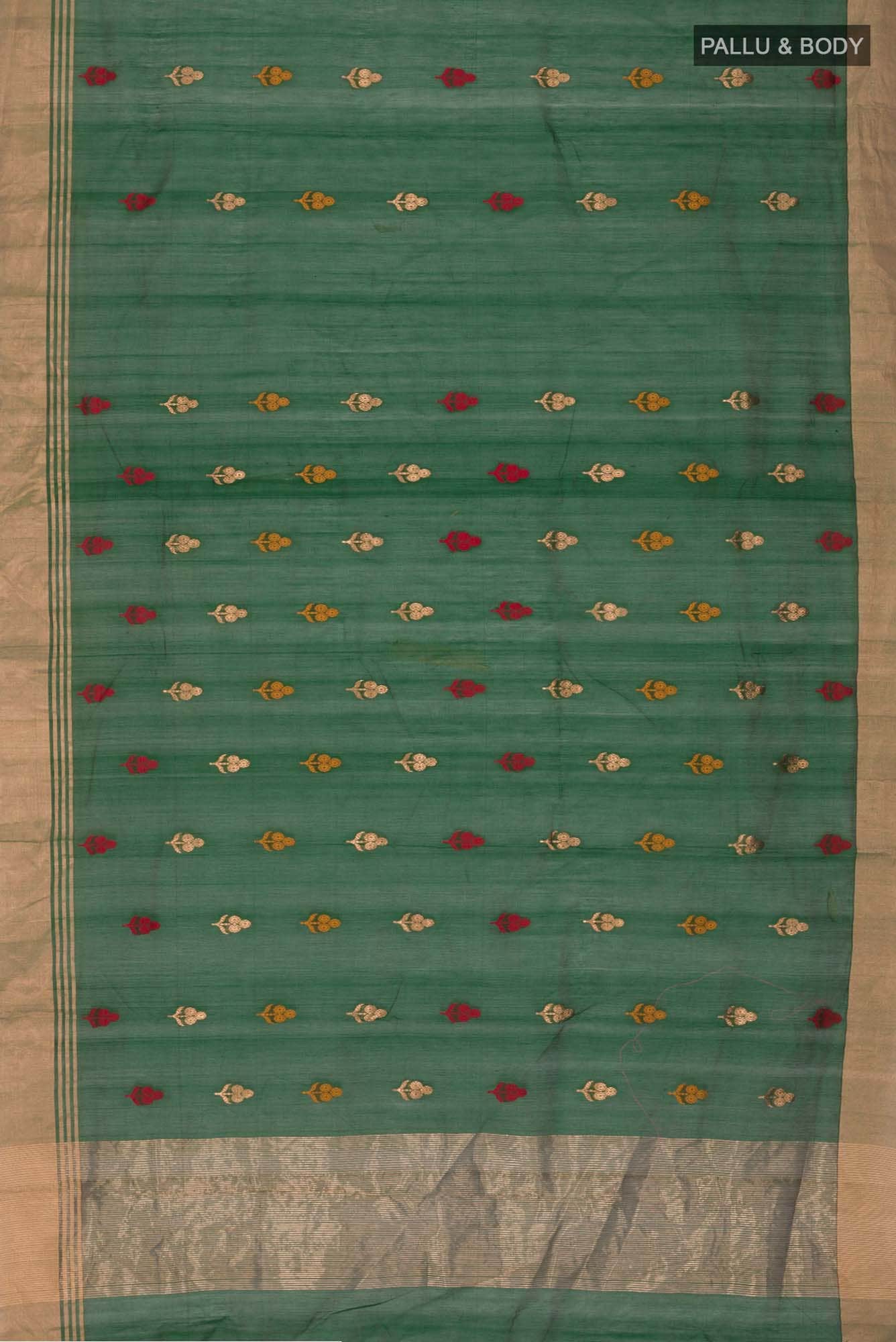 Green Chanderi Silk Cotton Saree