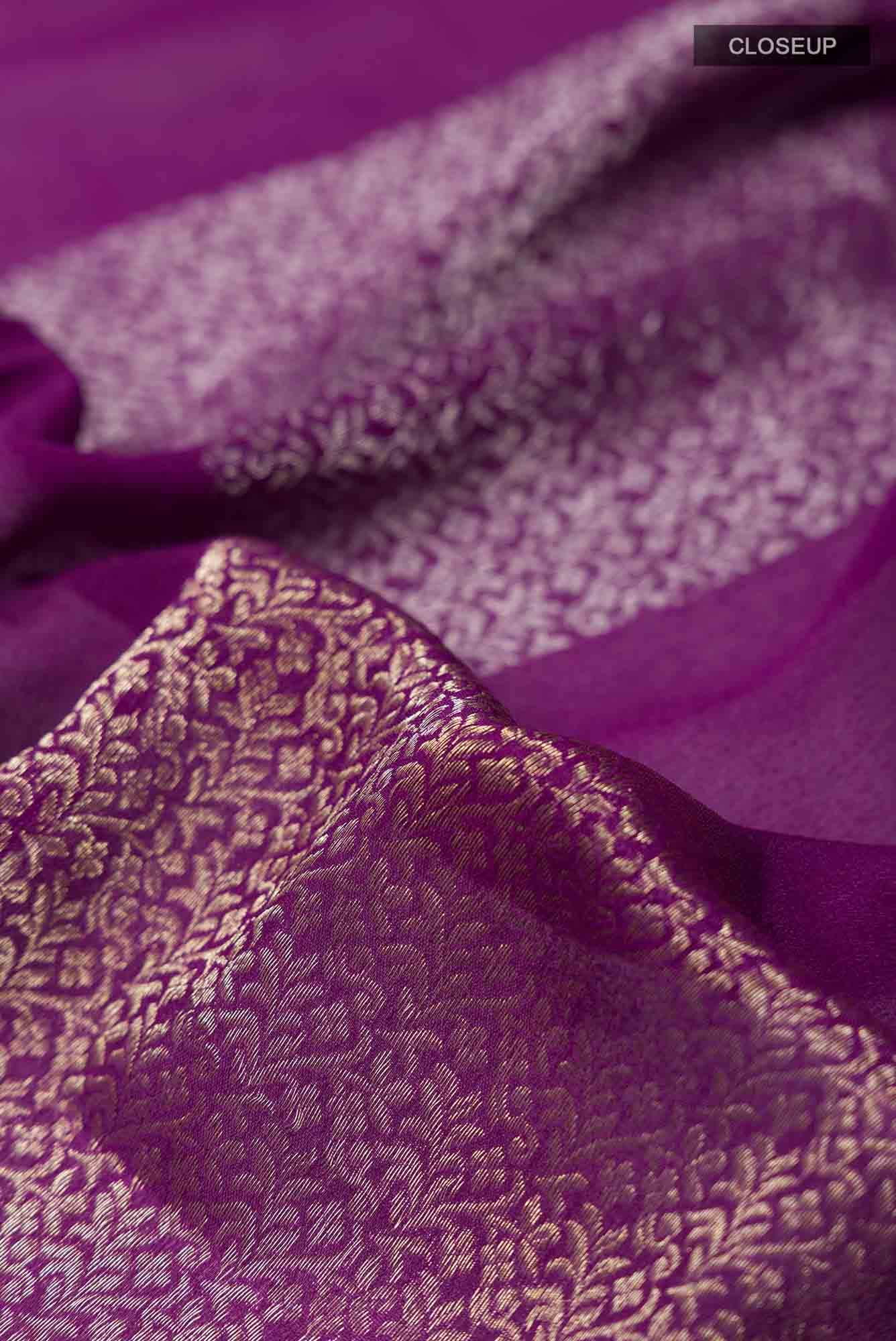 Violet Mysore Crepe Saree