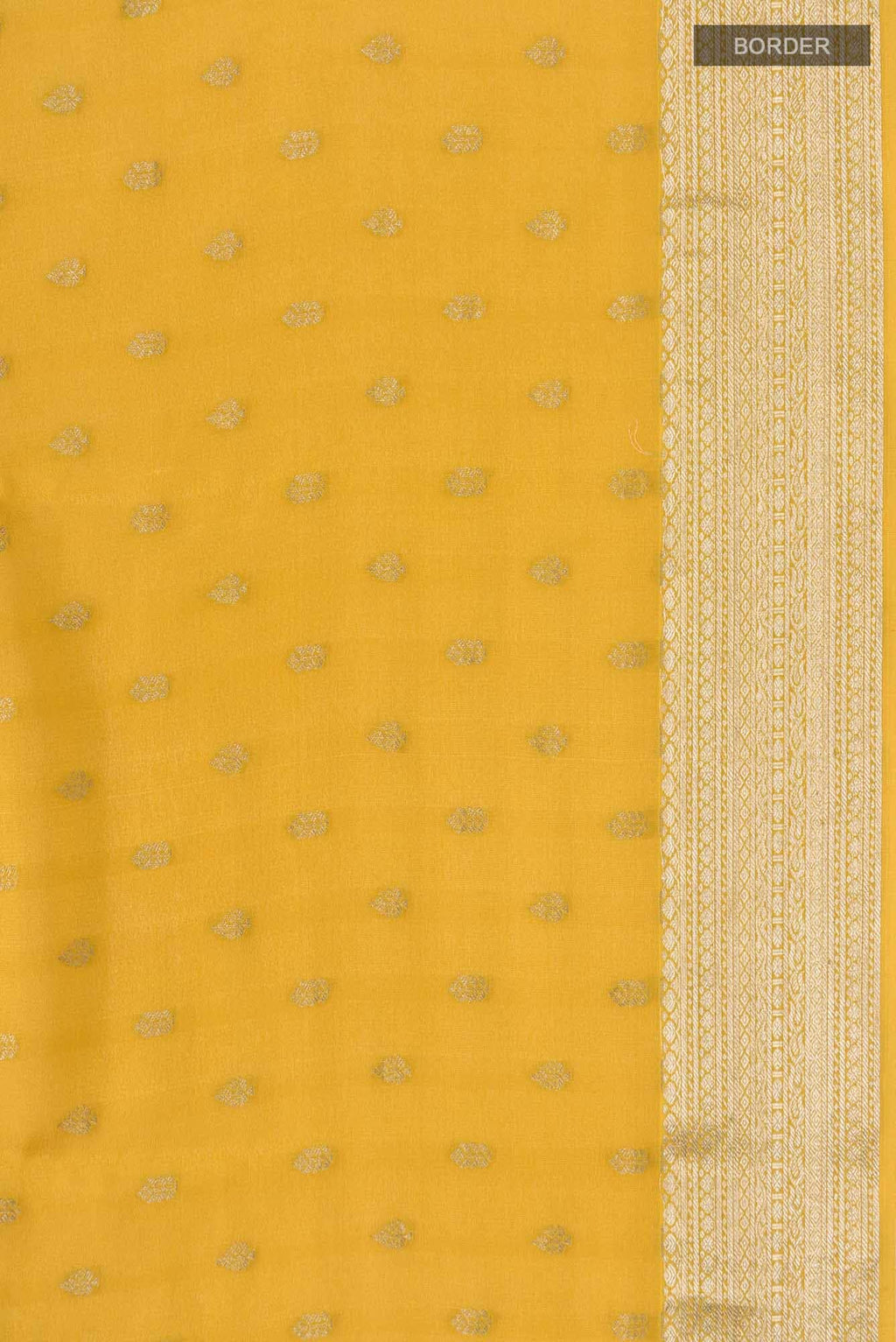 Yellow Mysore Crepe Saree