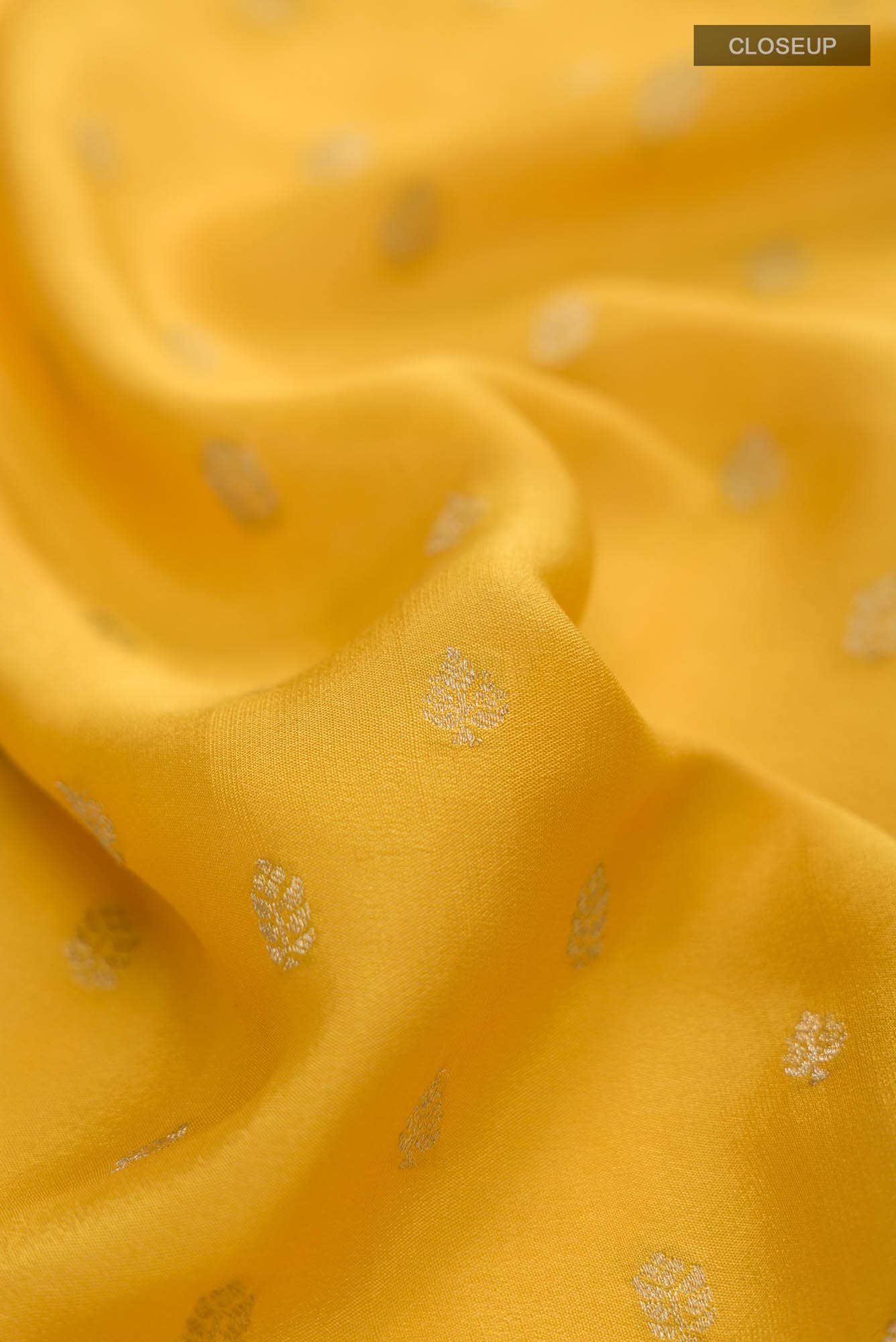Yellow Mysore Crepe Saree