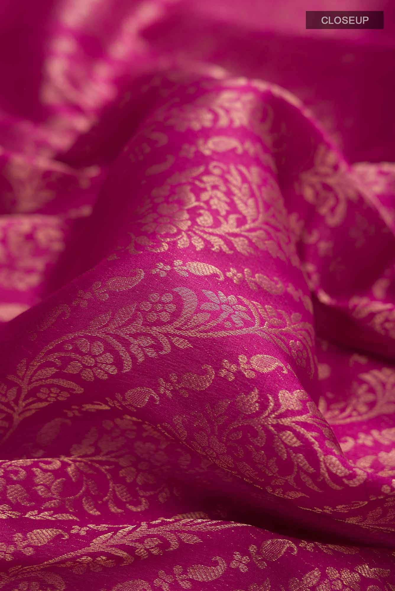 Pink Mysore Crepe Saree