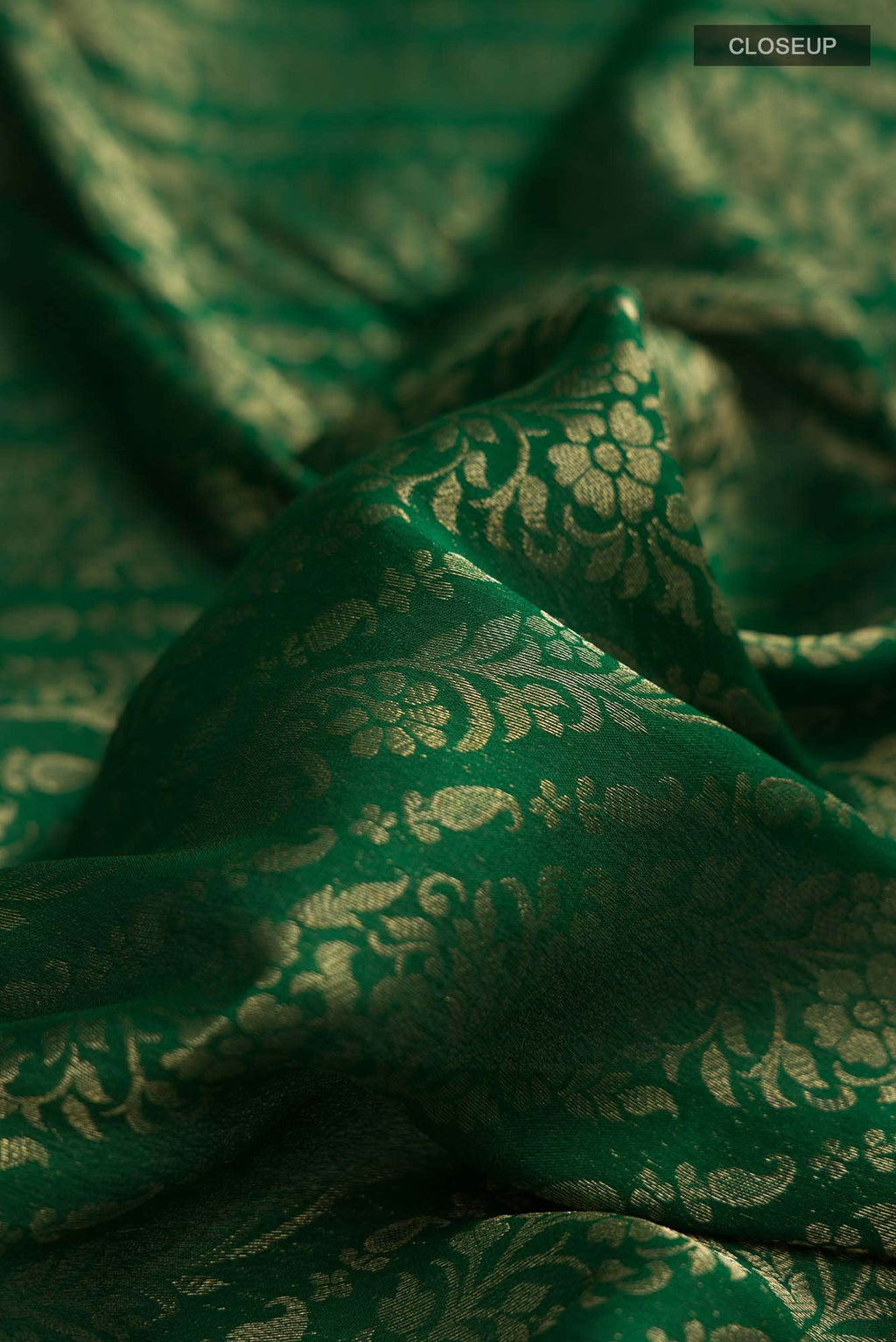 Green Mysore Crepe Saree