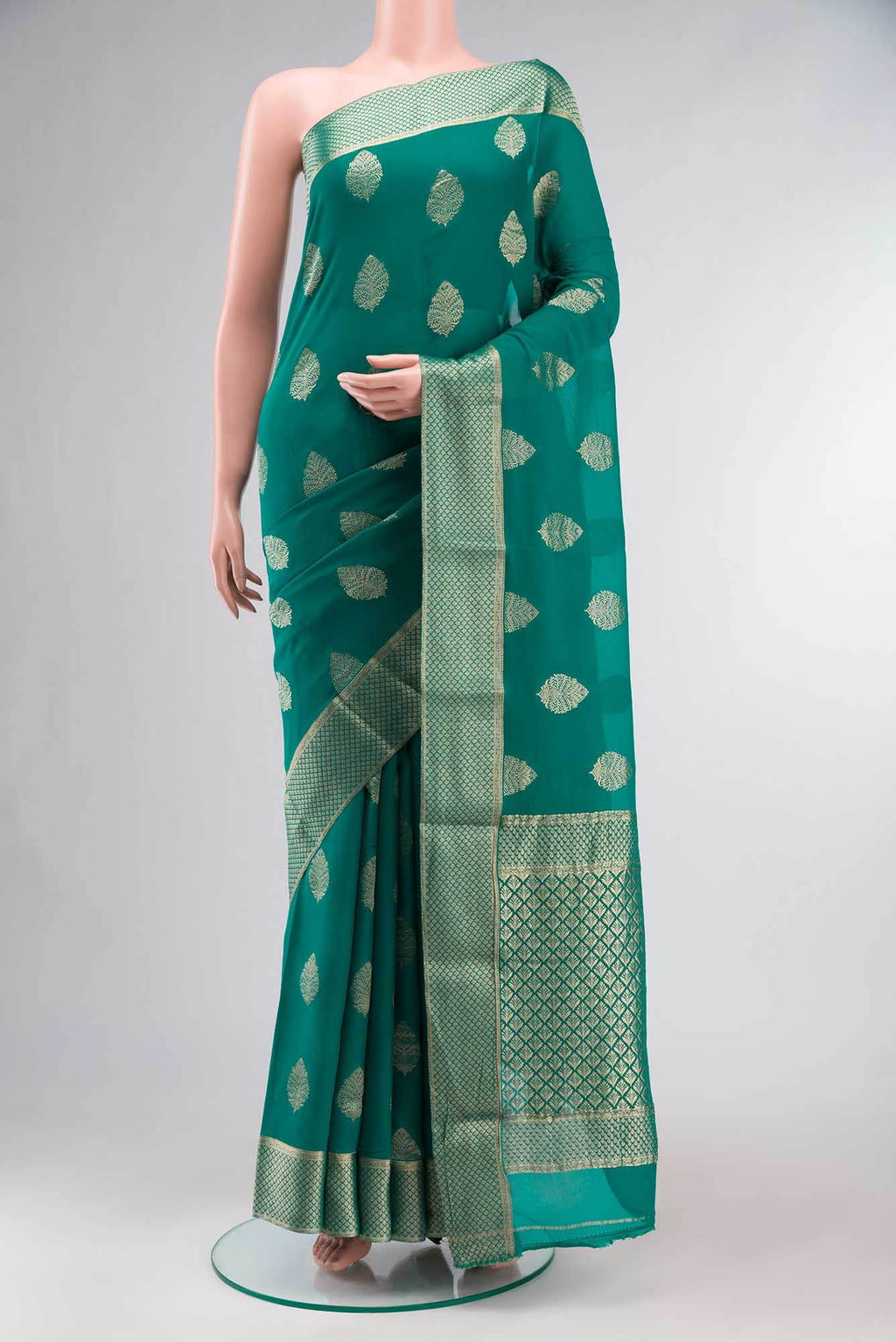 Green Mysore Georgette Saree