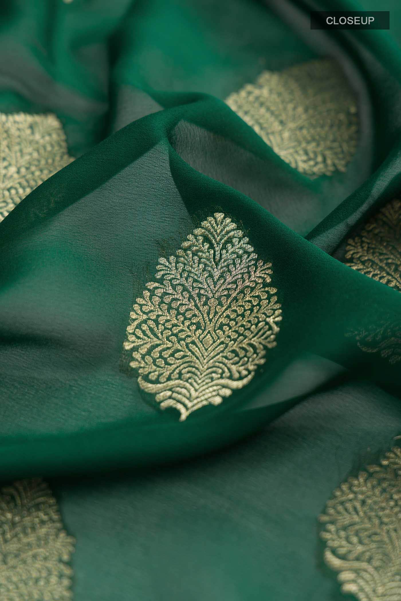 Green Mysore Georgette Saree