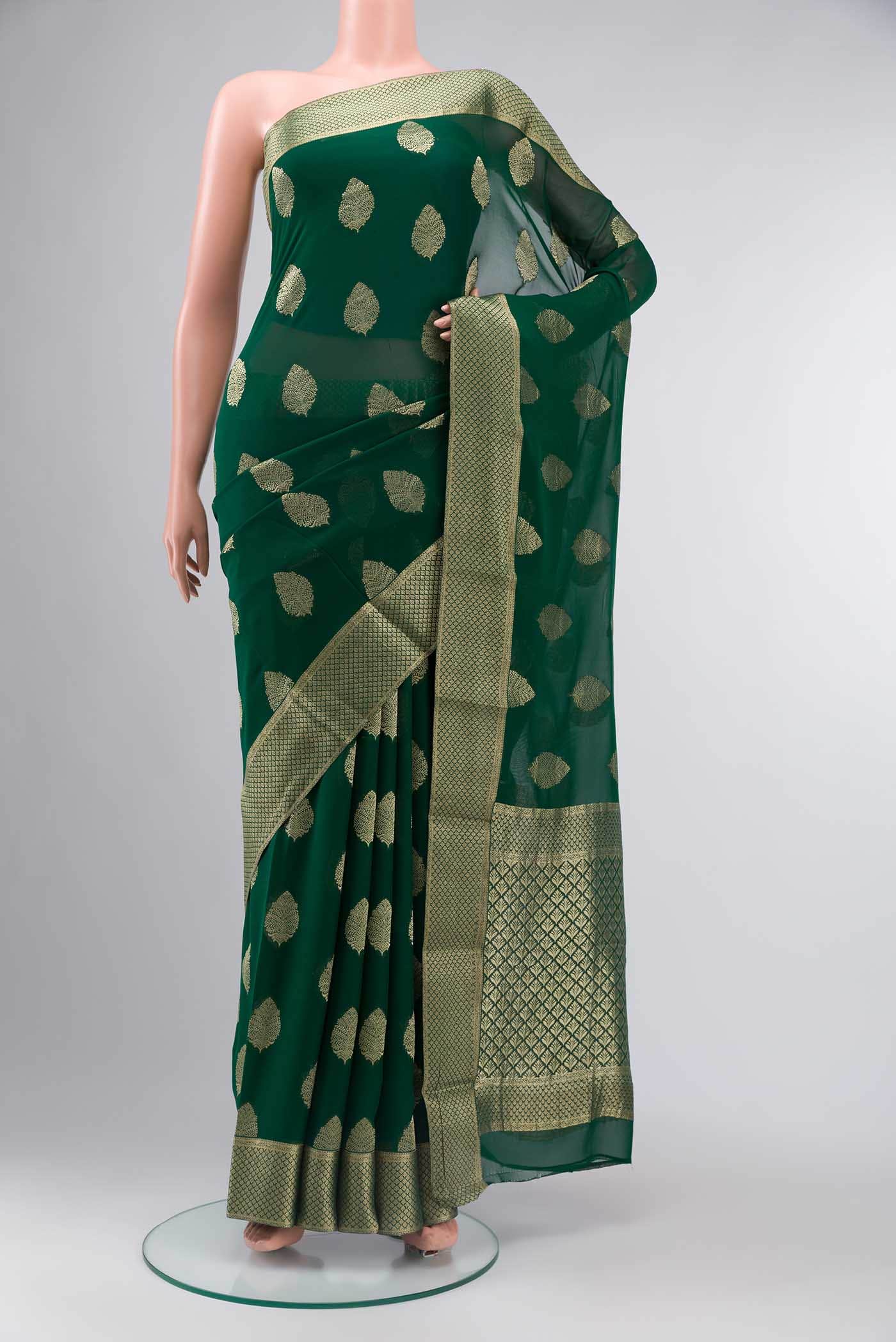 Green Mysore Georgette Saree
