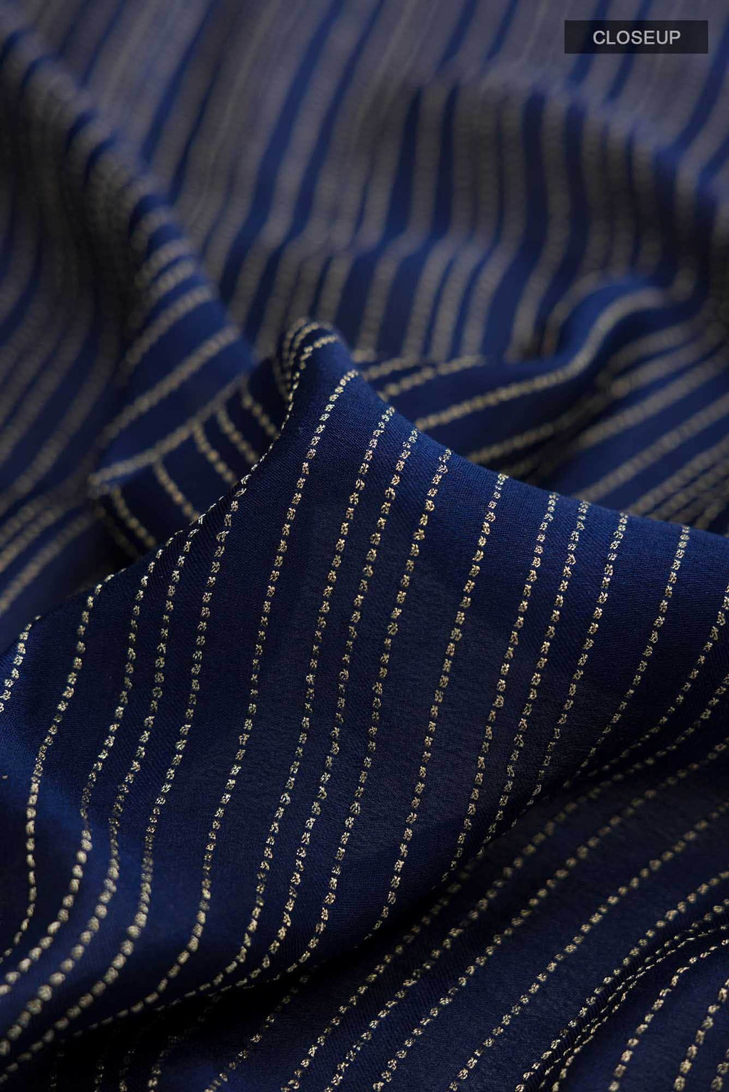 Navy Blue Mysore Crepe Saree