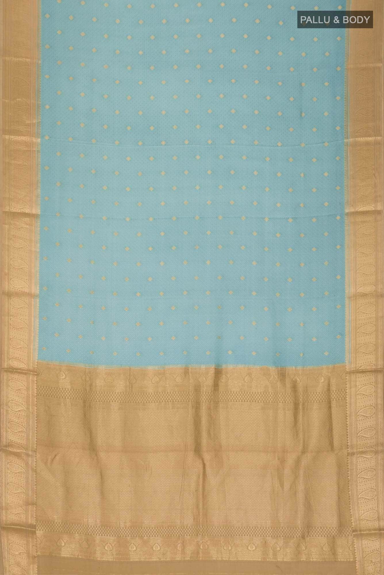 Sea Green Mysore Crepe Saree