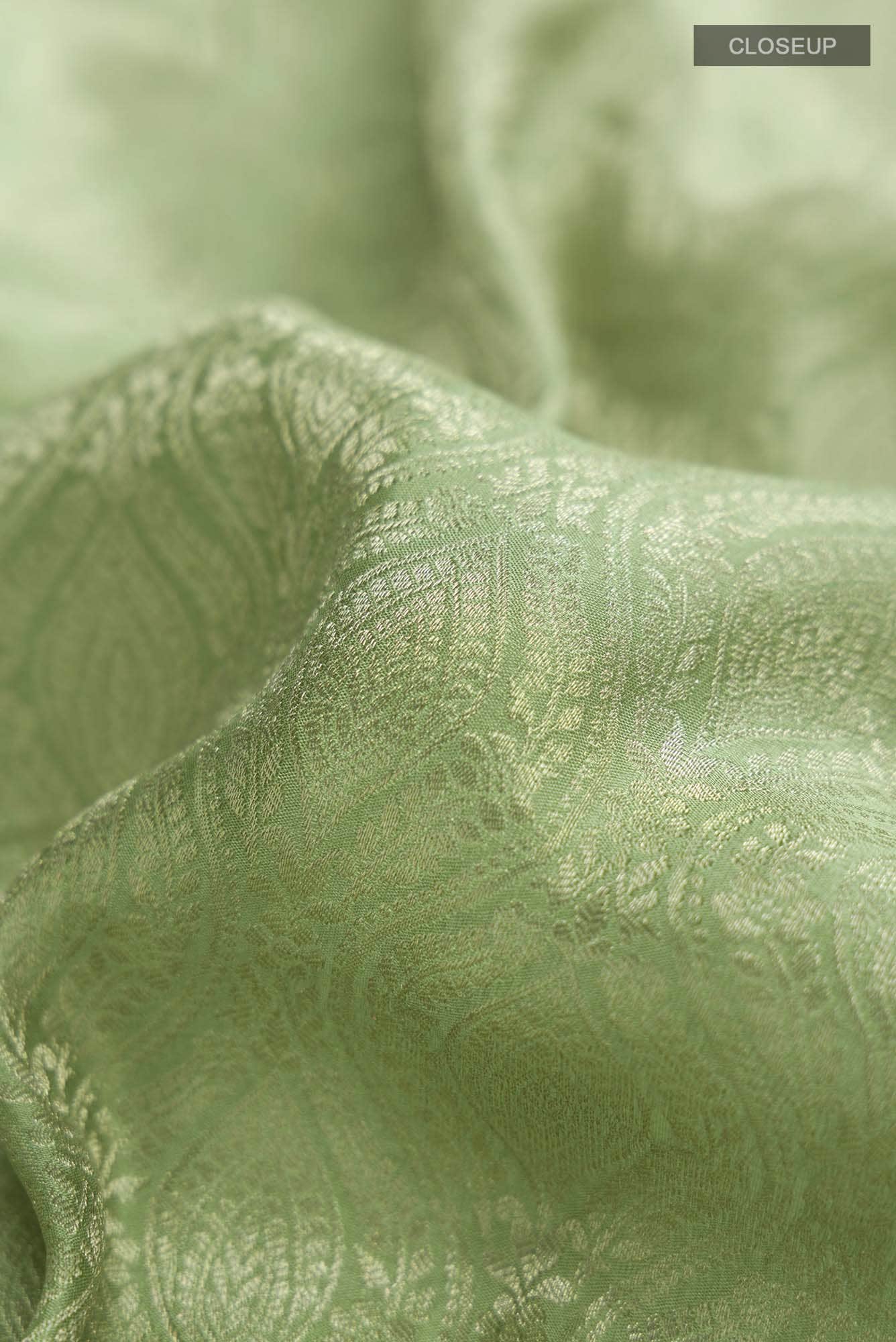 Green Mysore Crepe Saree