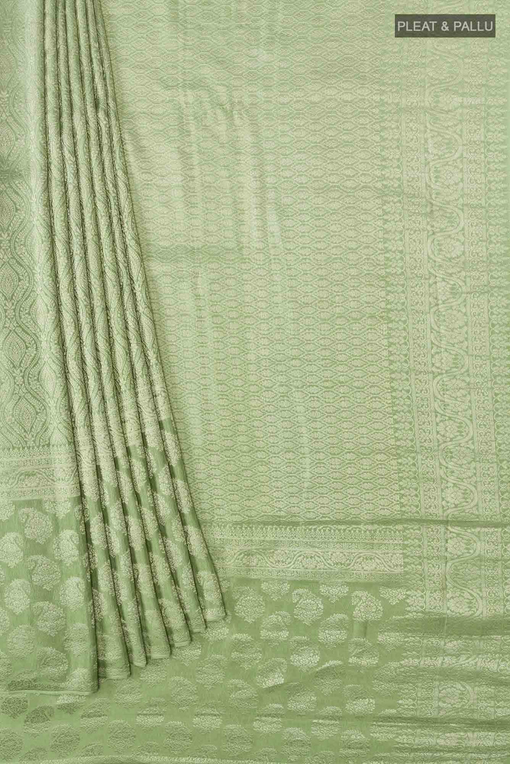 Green Mysore Crepe Saree