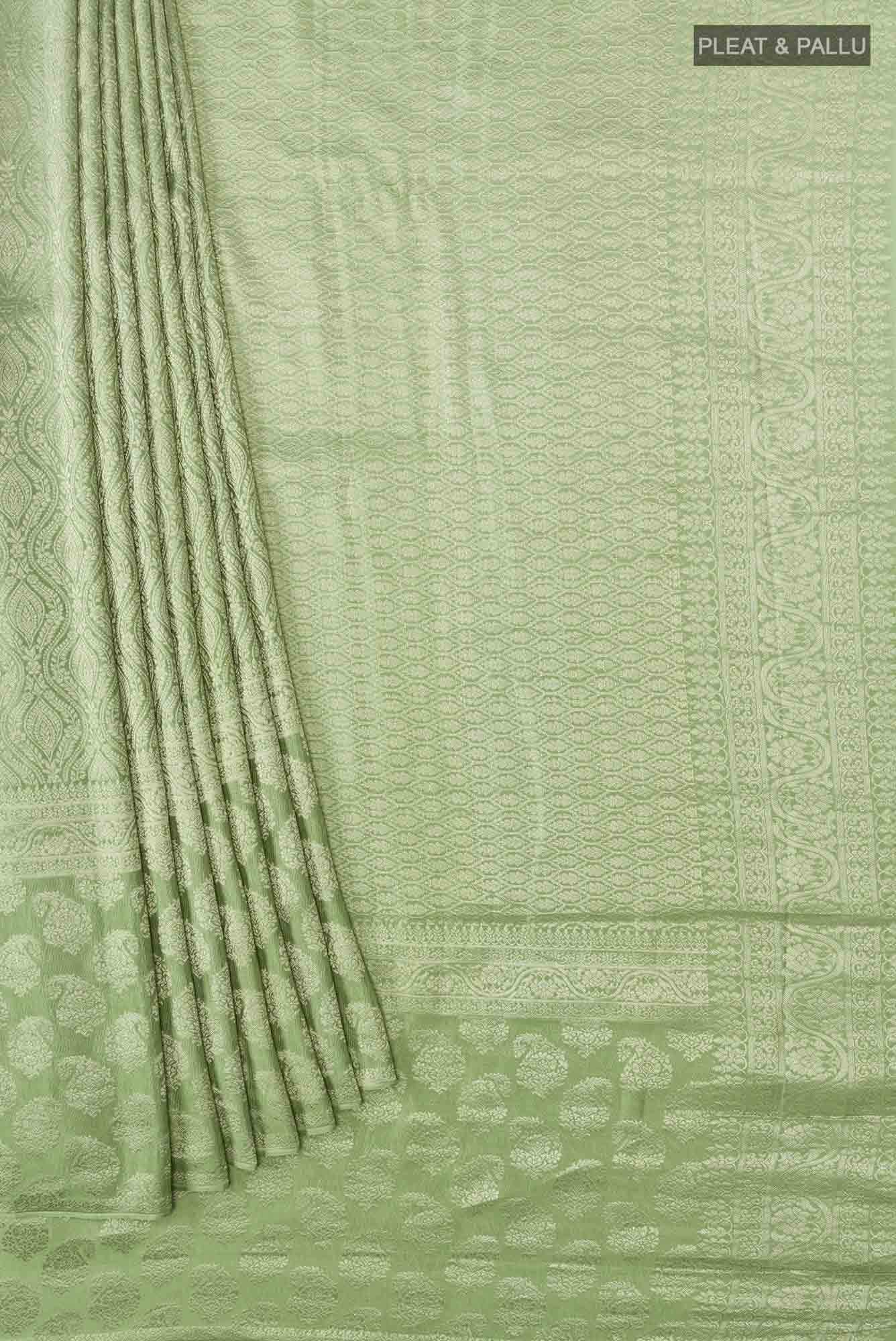 Green Mysore Crepe Saree